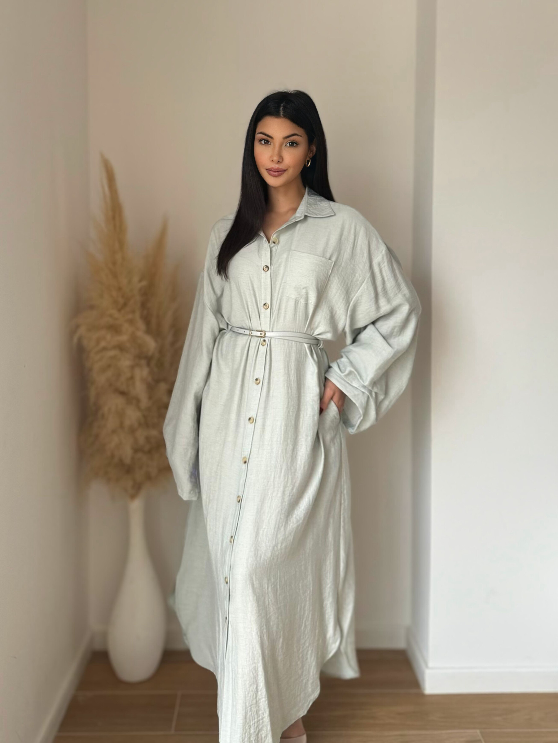 Wholesaler Koolook - Oversized long dress with belt