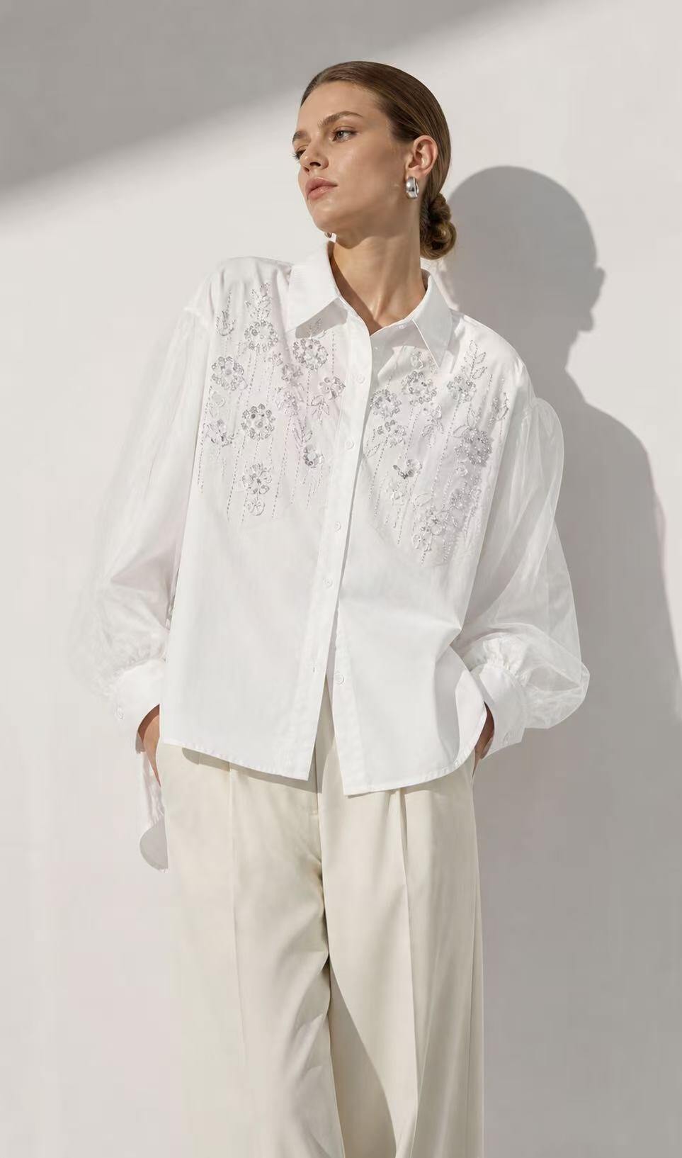 Wholesaler Kothè - Women's cotton shirt with sequins
