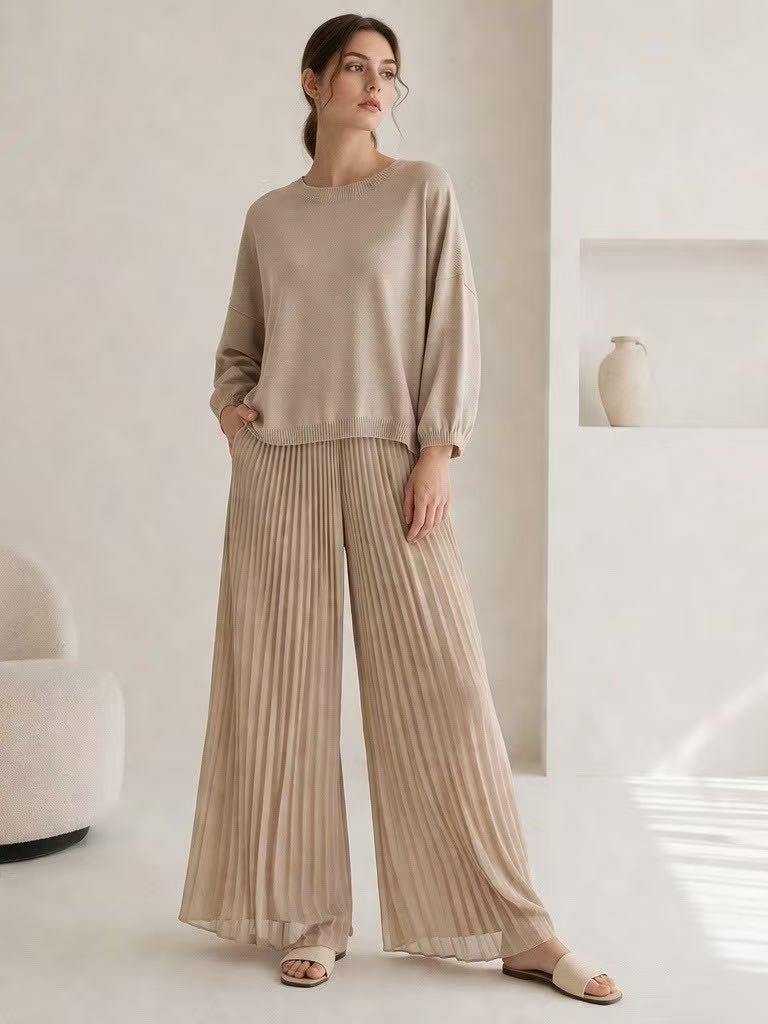 Wholesaler Kothè - Viscose set with pleated chiffon trousers