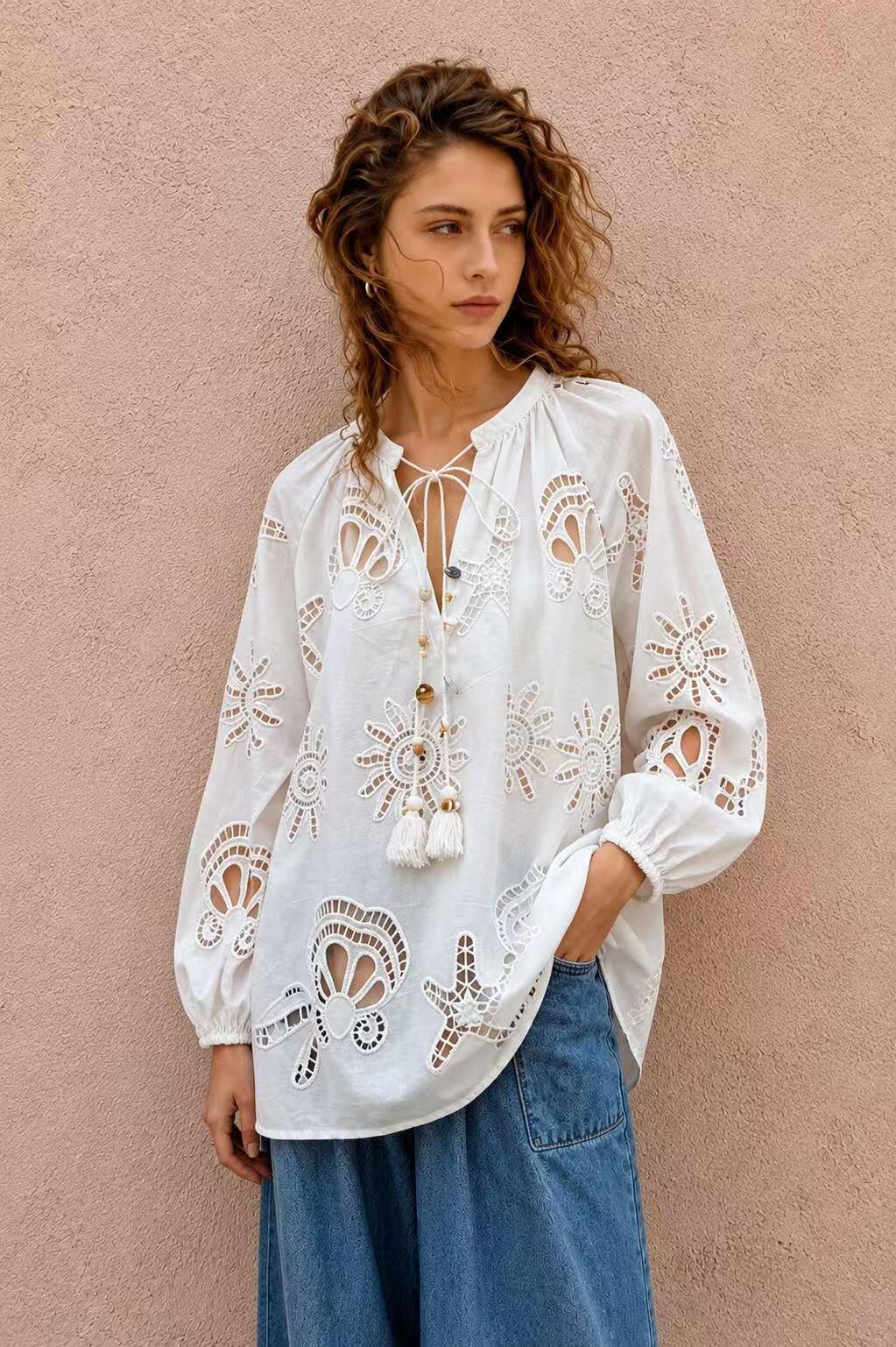 Mayorista Kothè - Blusa de mujer estilo boho chic de algodón