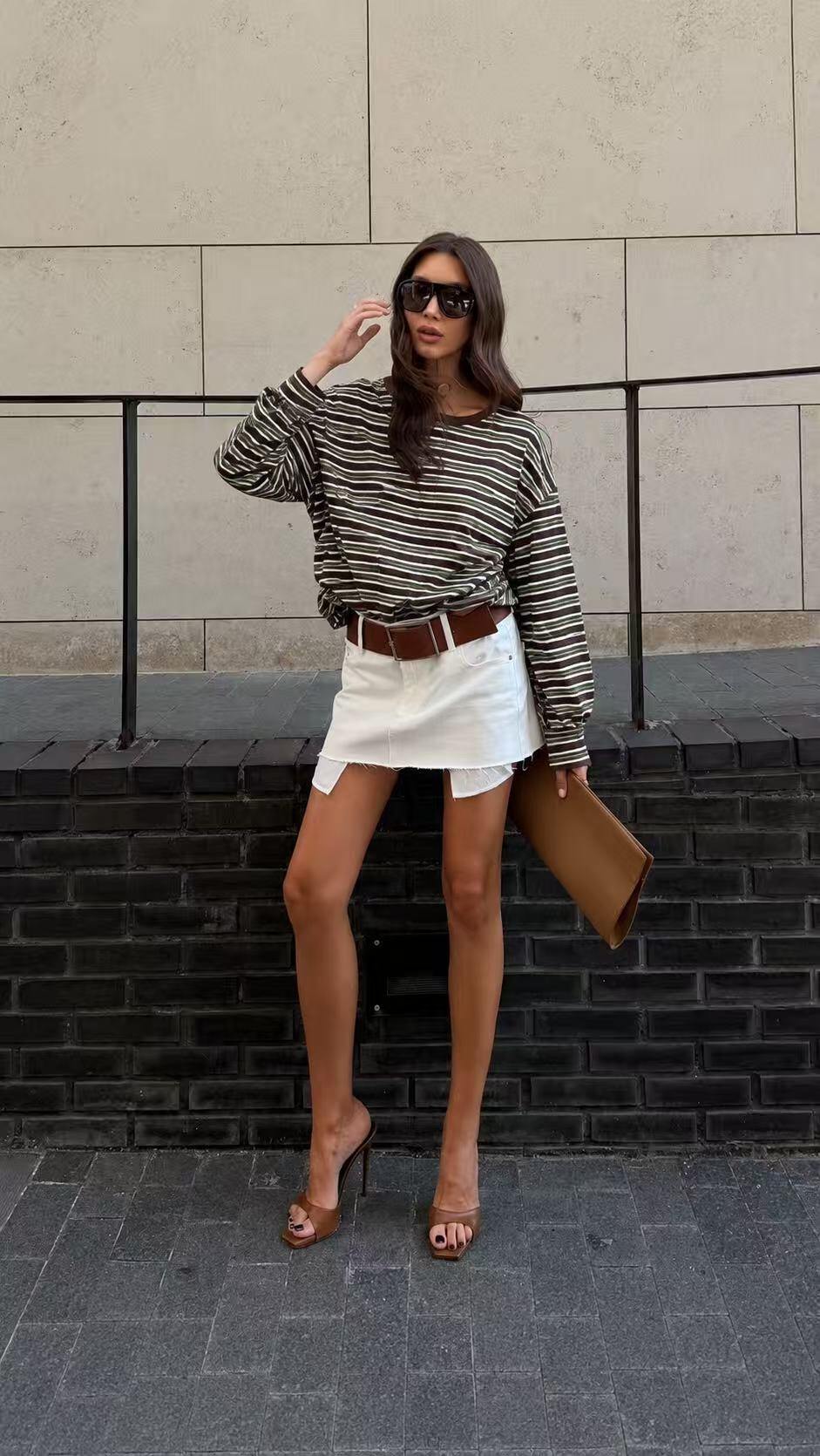 Wholesaler Kothè - Women's sweater in polyester and cotton with horizontal stripes