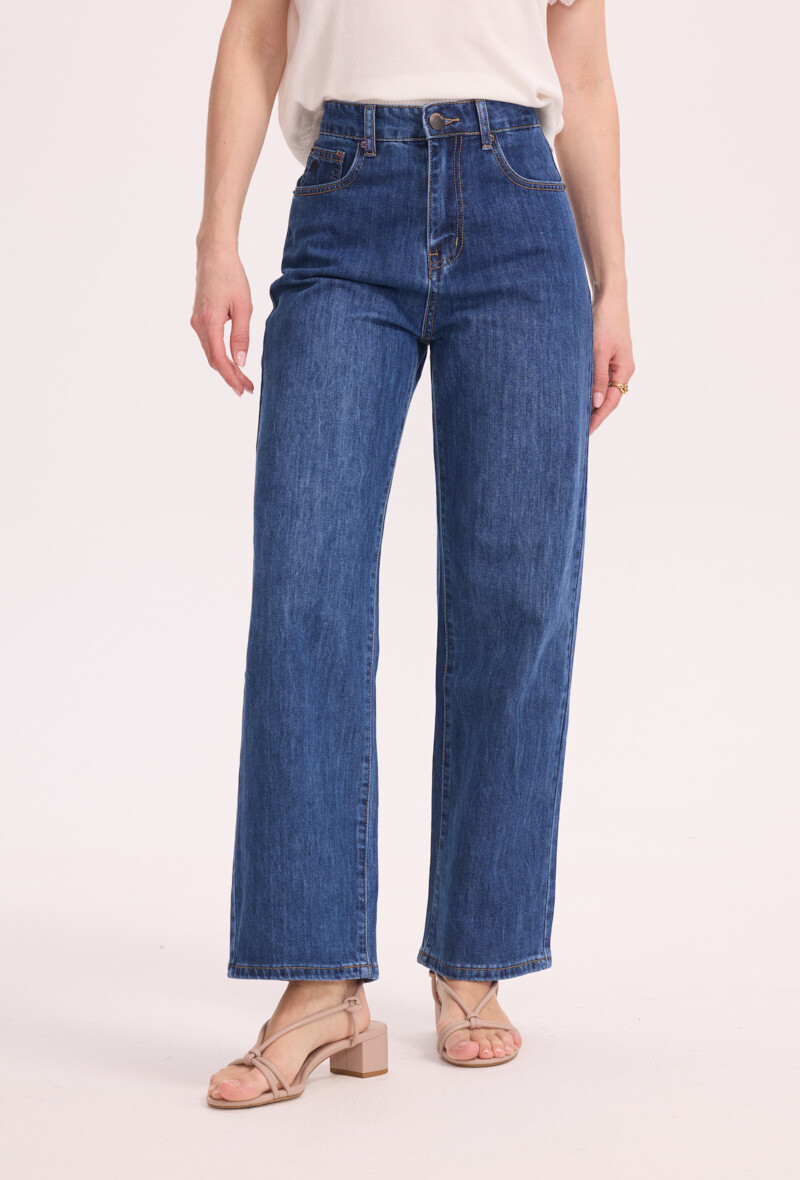 Wholesaler KY CREATION DENIM - Straight cut jeans, high cotton waist