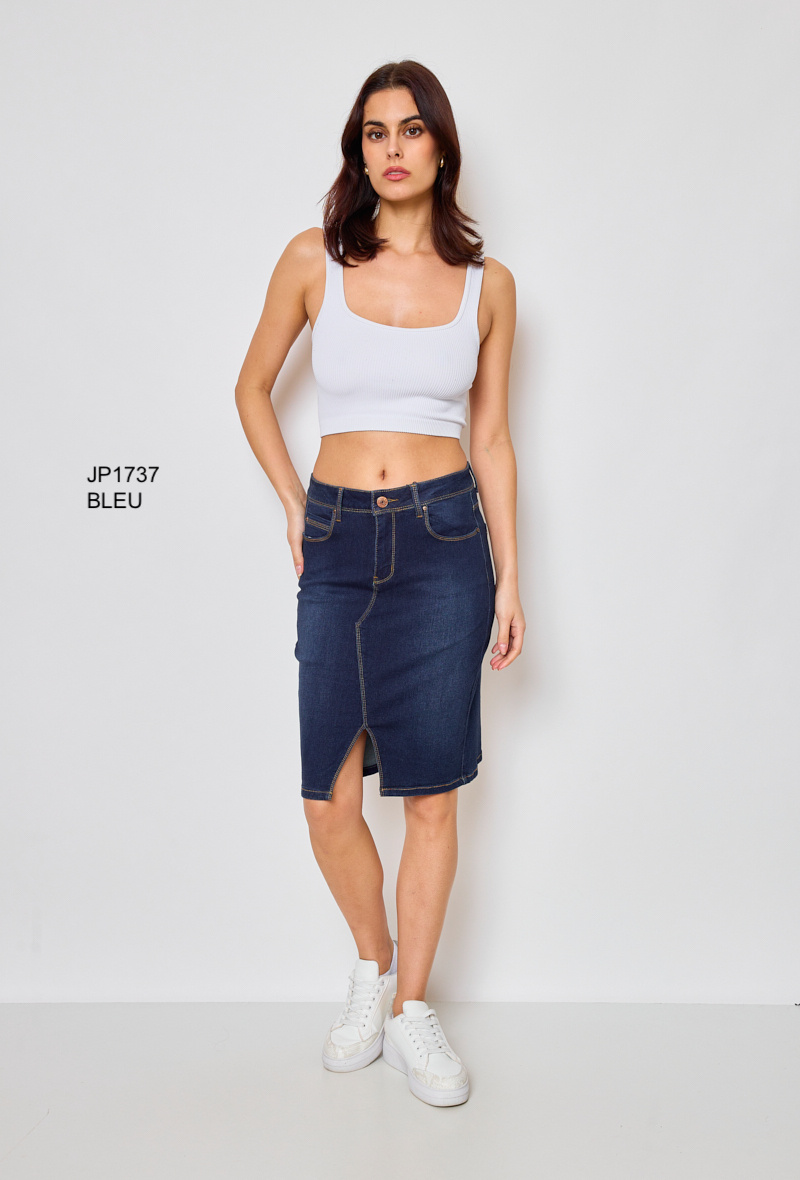 Wholesaler KY CREATION DENIM - High waisted denim skirt