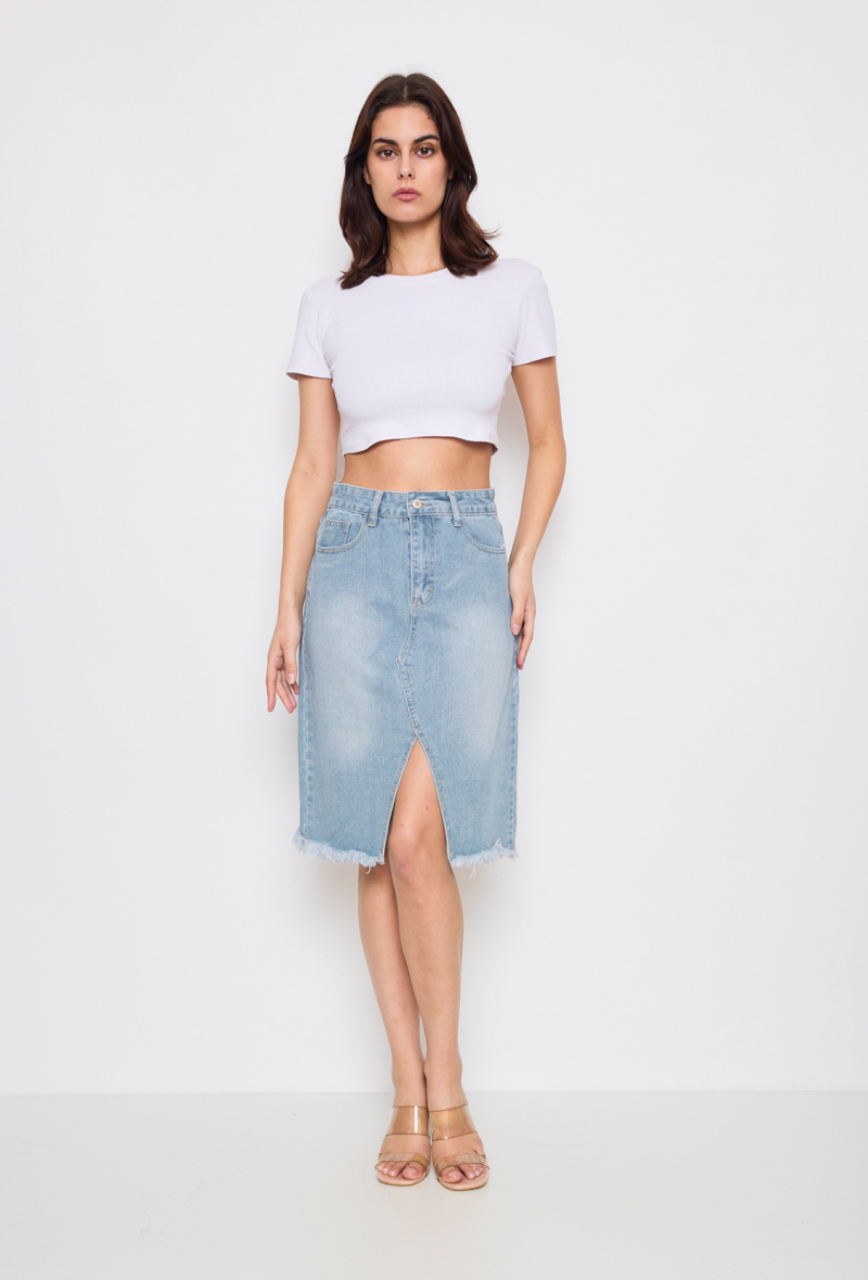 Wholesaler KY CREATION DENIM - Washed denim skirt