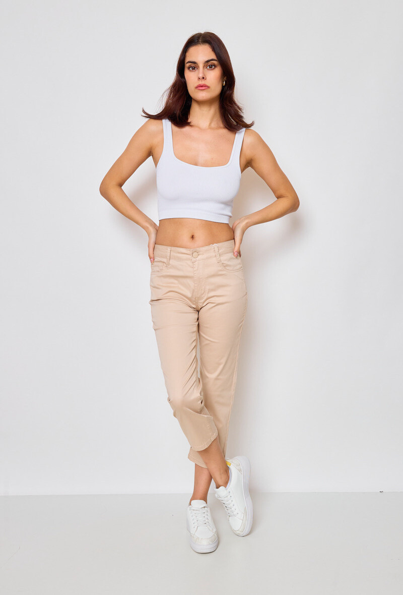 Grossiste KY CREATION DENIM - Pantacourt taille haute, coton stretch
