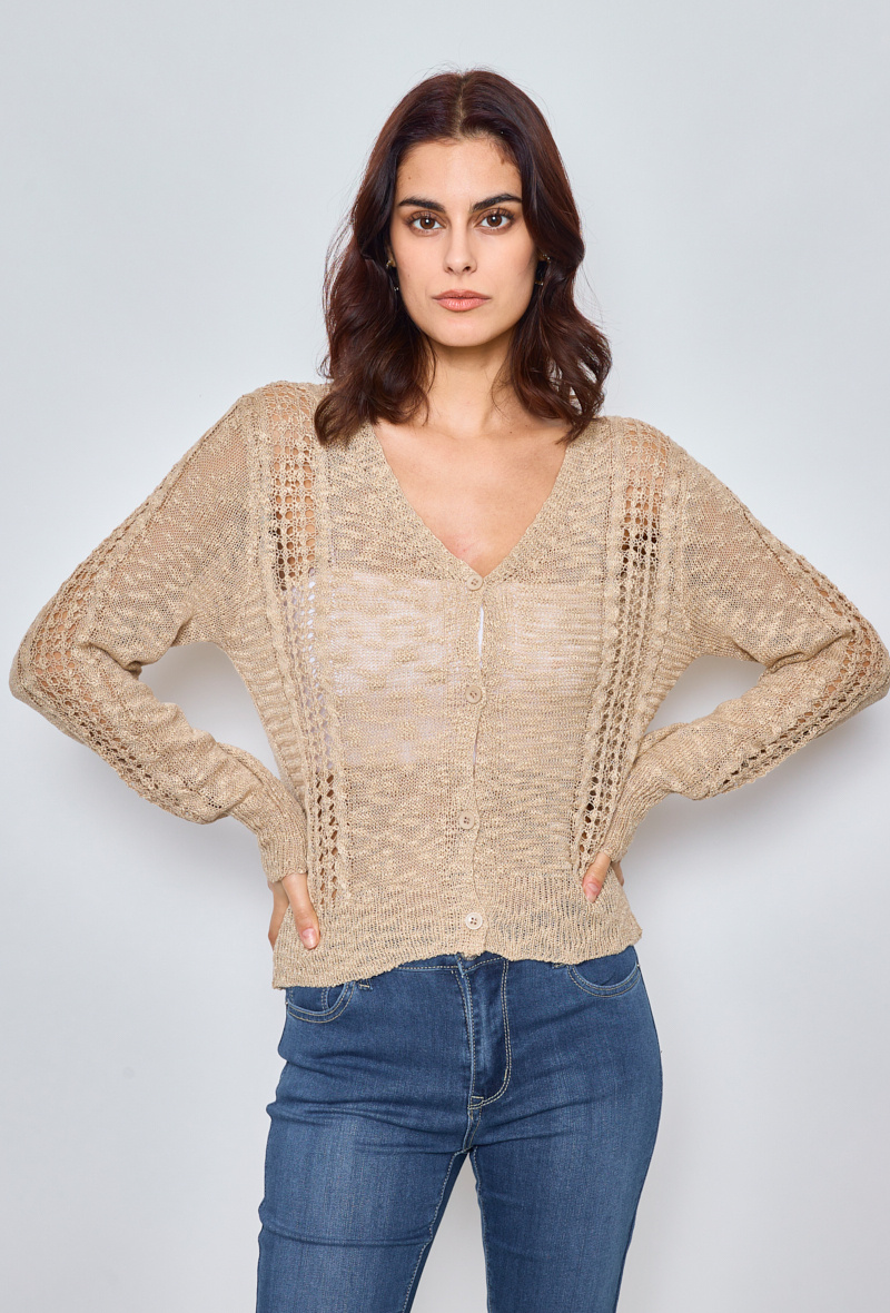 Grossiste KY CREATION OUTLET - Cardigan uni en crochet