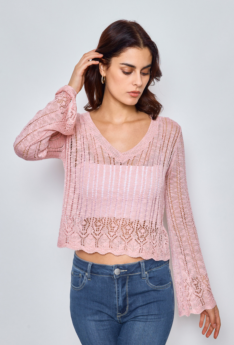 Grossiste KY CREATION OUTLET - Pull court uni en crochet