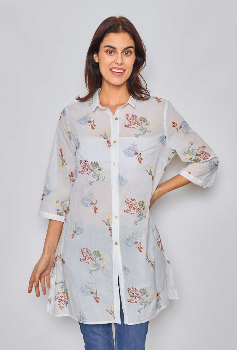 Wholesaler KY CREATION - Long shirt with embroidery