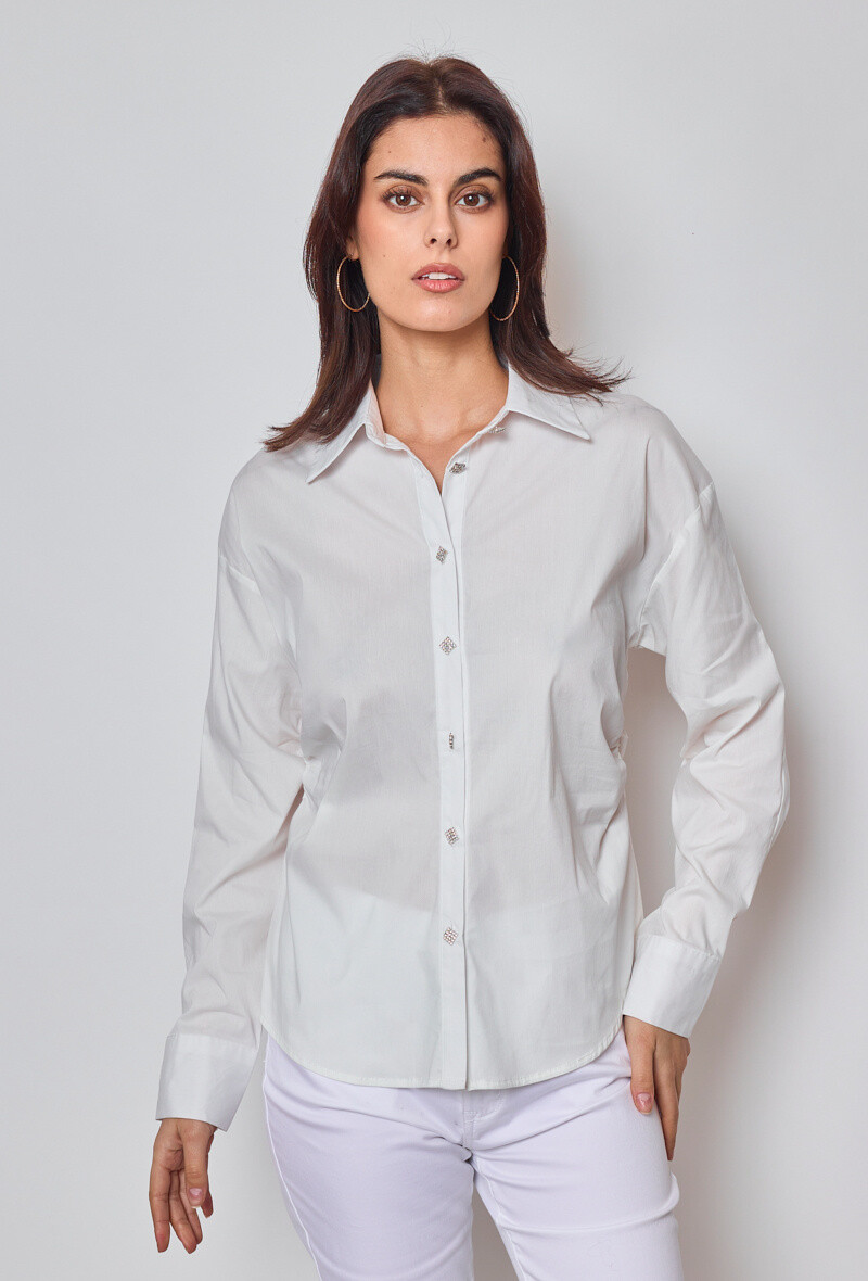 Wholesaler KY CREATION - Plain stretch cotton shirt