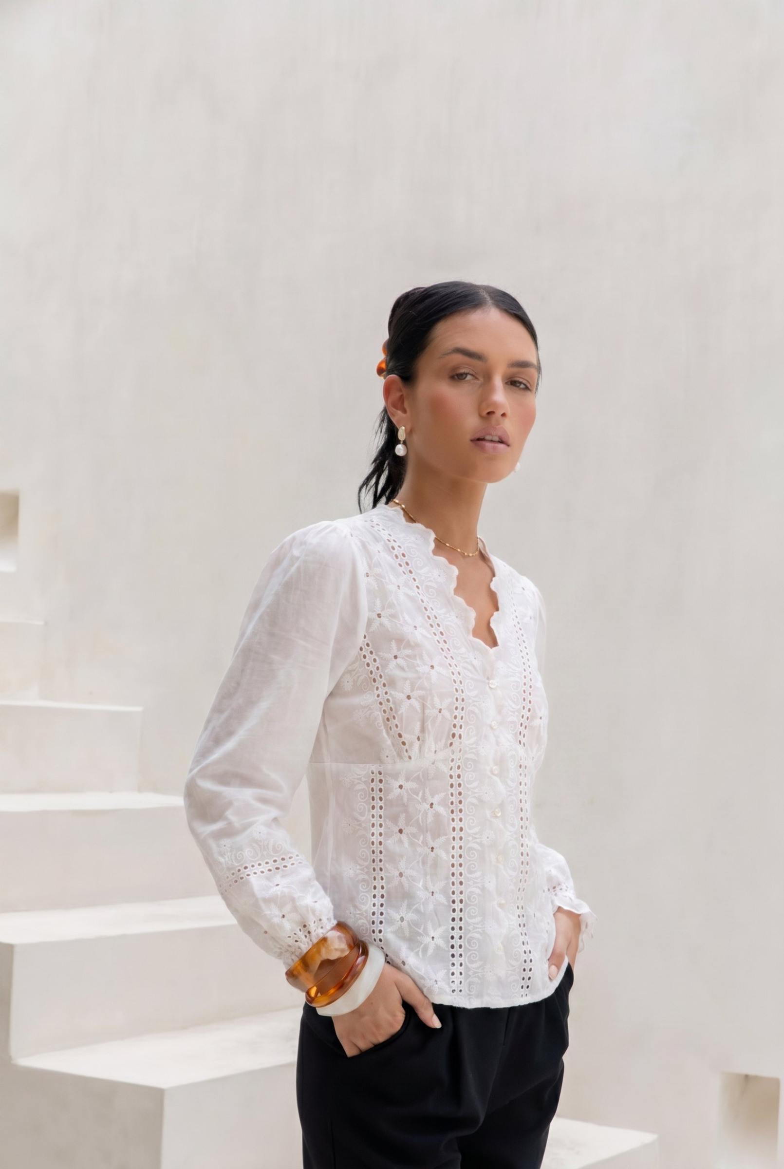 Wholesaler KY CREATION - Long-sleeve shirt with embroidery