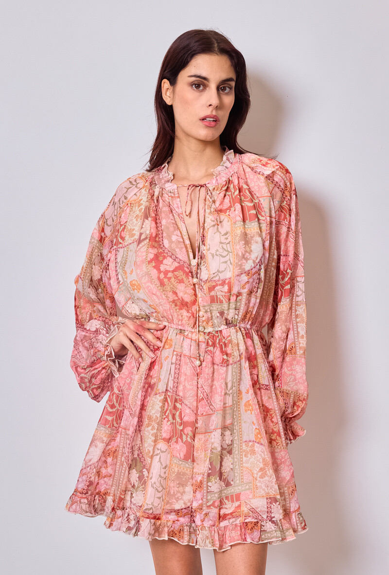 Wholesaler KY CREATION - * Long-sleeved printed dress