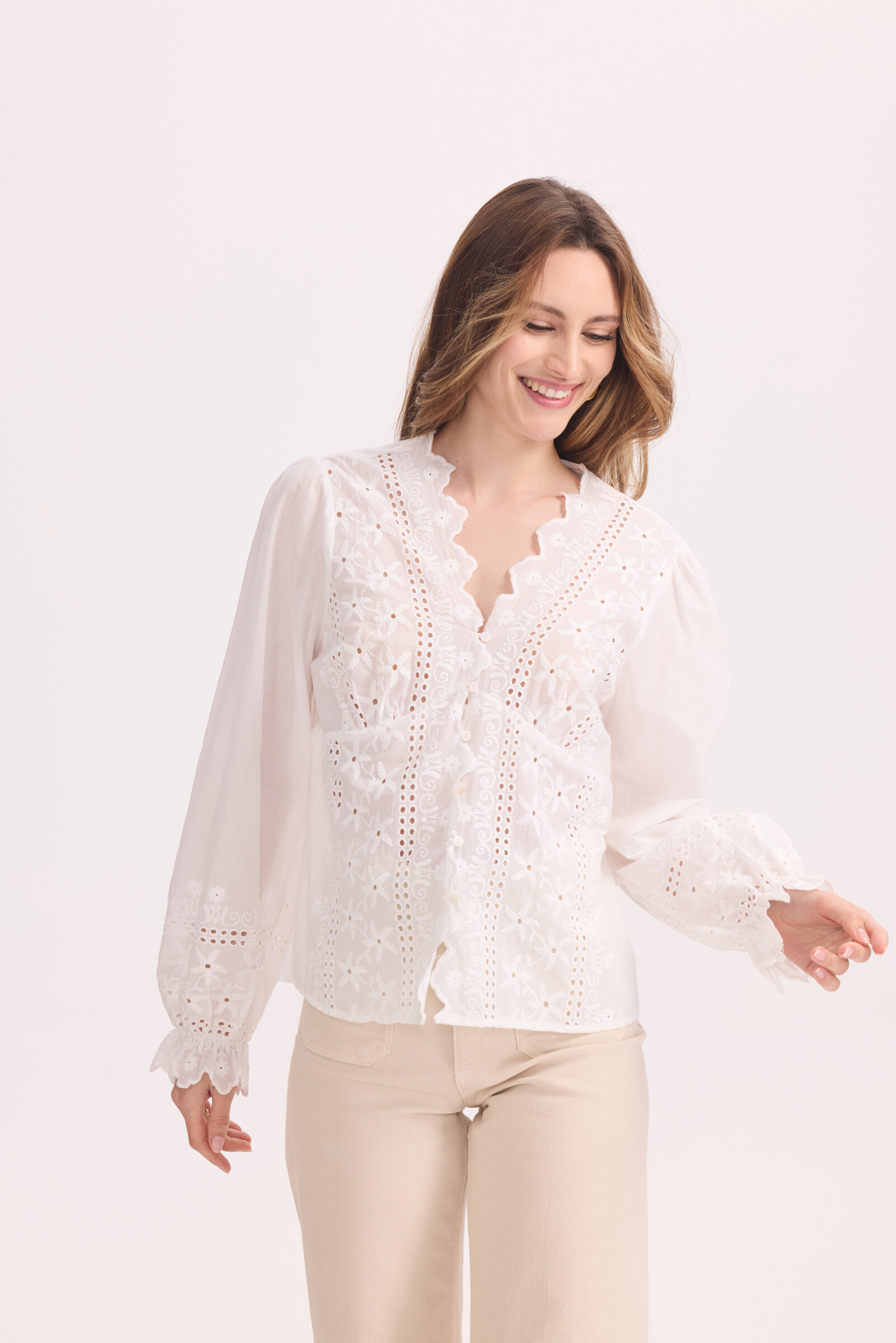 Wholesaler KY CREATION - Cotton blouse with embroidery