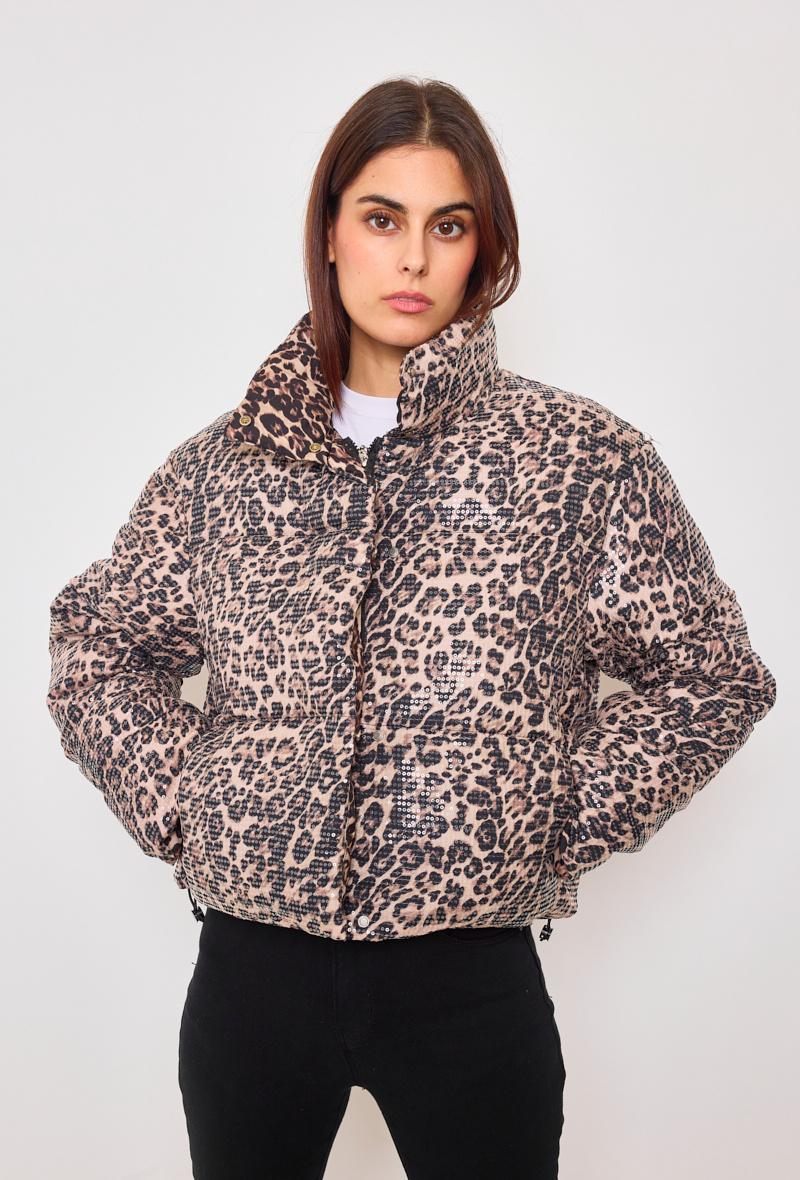Wholesaler KY CREATION - Leopard sequin down jacket