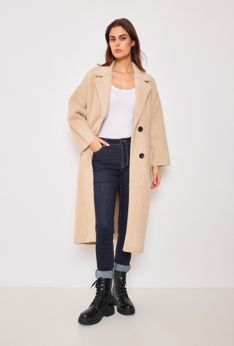 Grossista KY CREATION - Cappotto lungo garzato