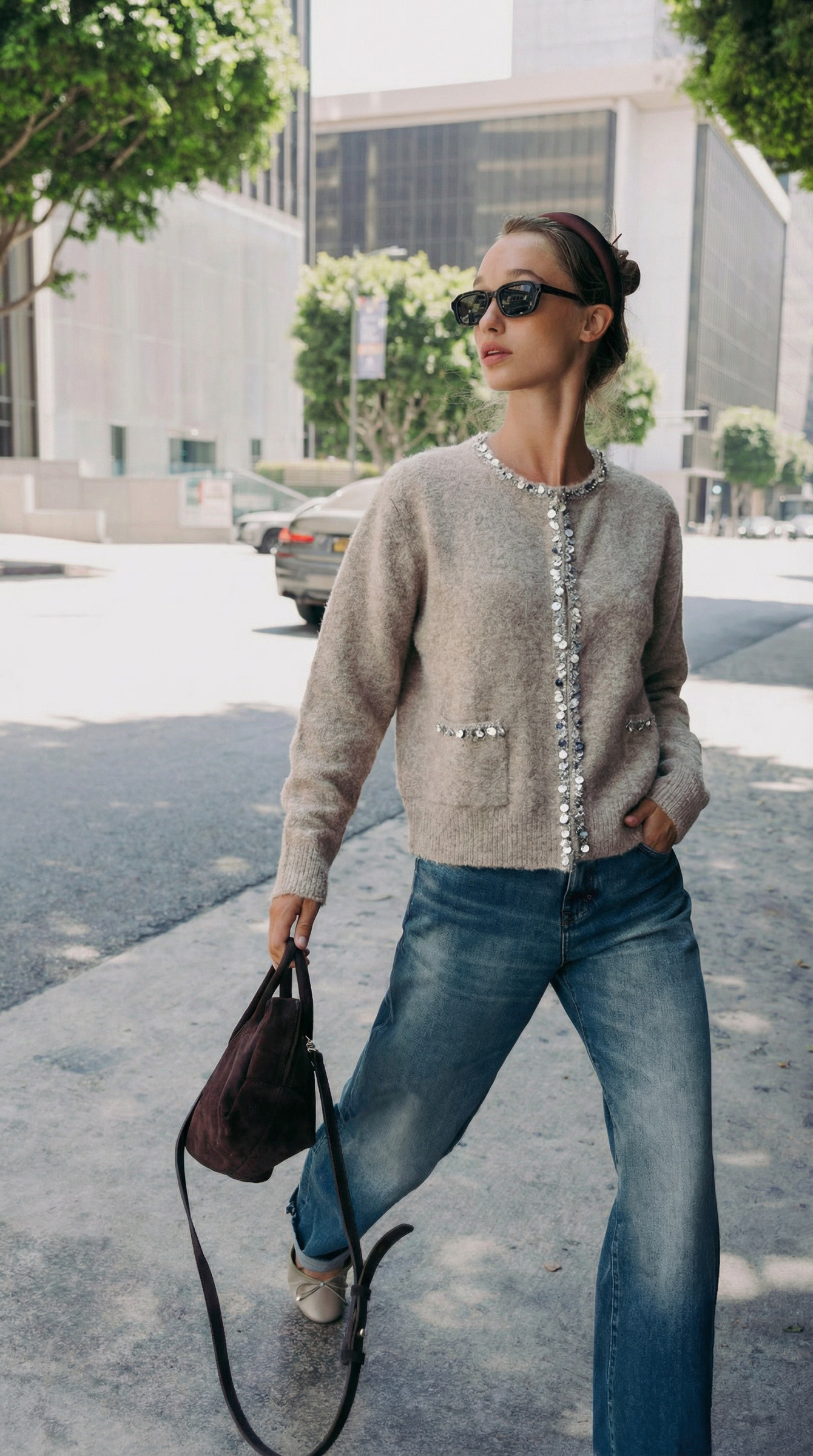 Wholesaler KY CREATION - Cardigan with sparkling sequin details