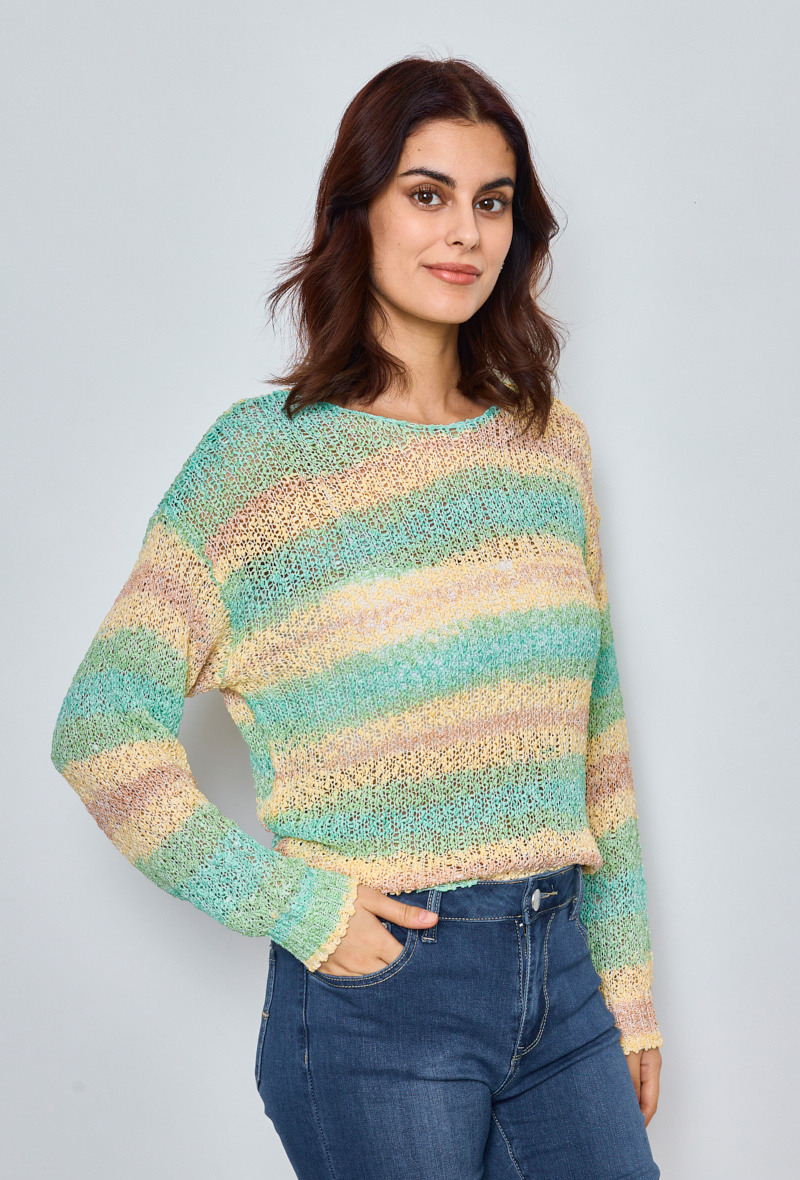Großhändler KY CREATION - Mehrfarbiger Häkelpullover