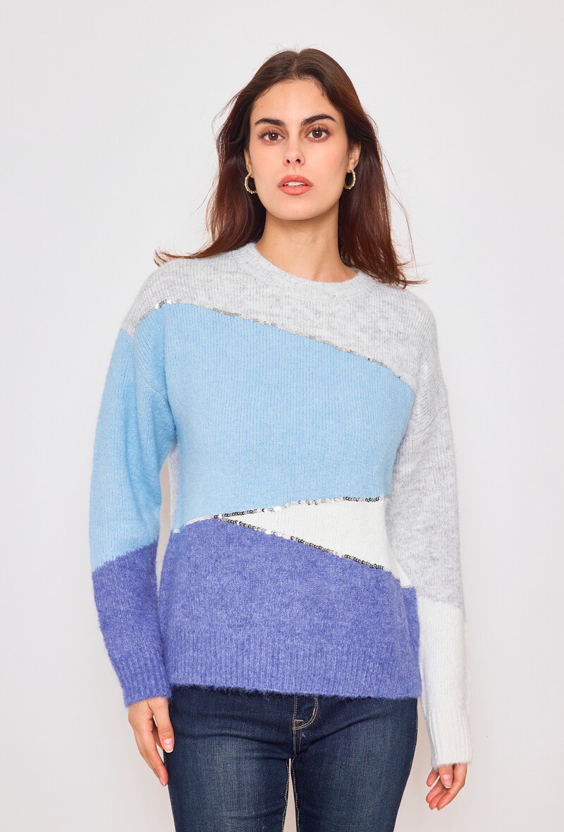 Wholesaler KY CREATION - Multicolored sequin sweater