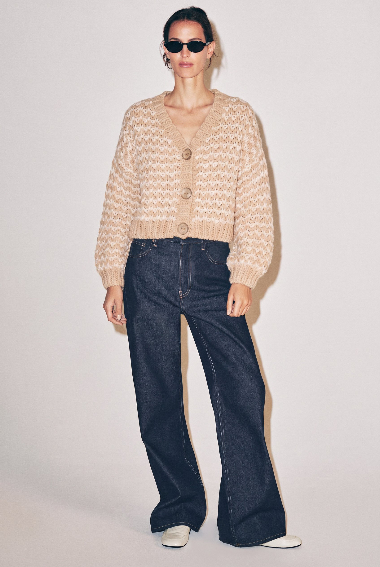 Wholesaler KY CREATION - Knit cardigan, chunky bi-color knit