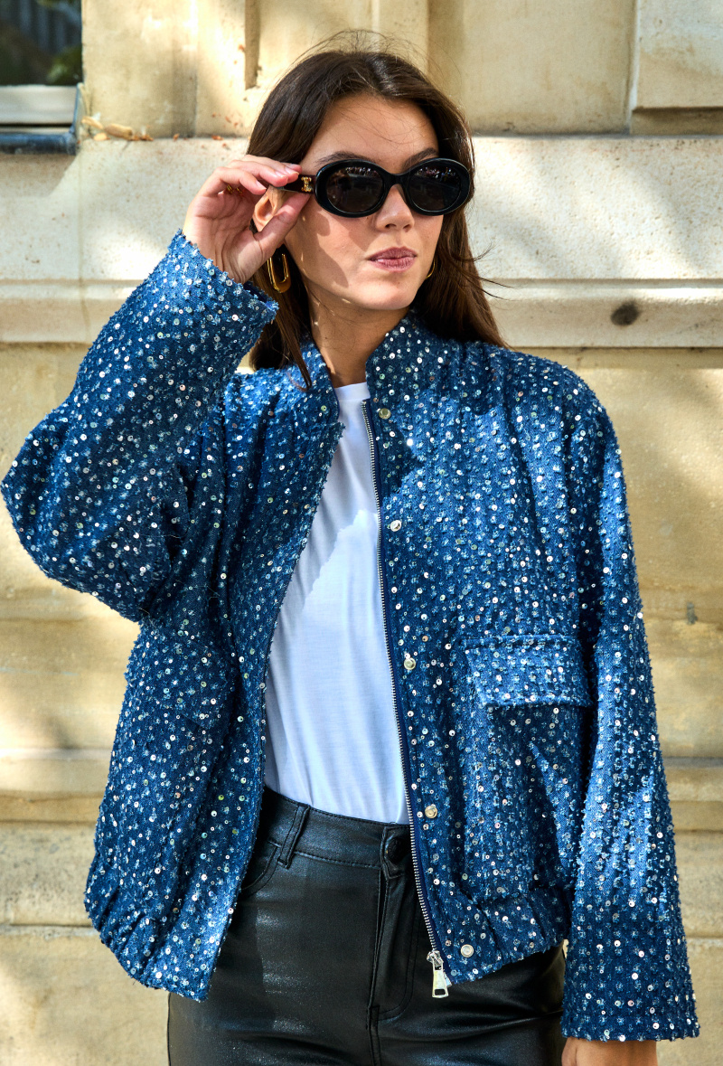 Wholesaler KY CREATION - Sequin denim jacket