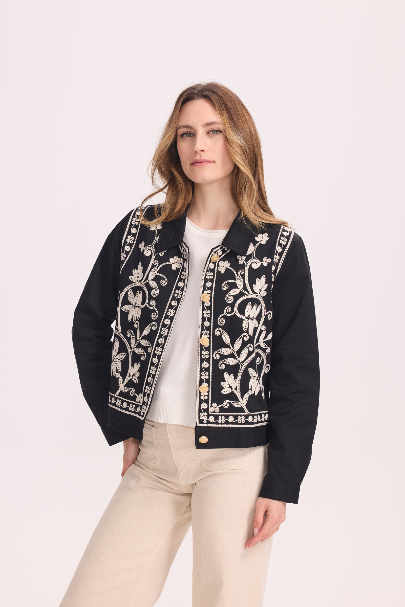 Wholesaler KY CREATION - Cotton jacket, short embroidered