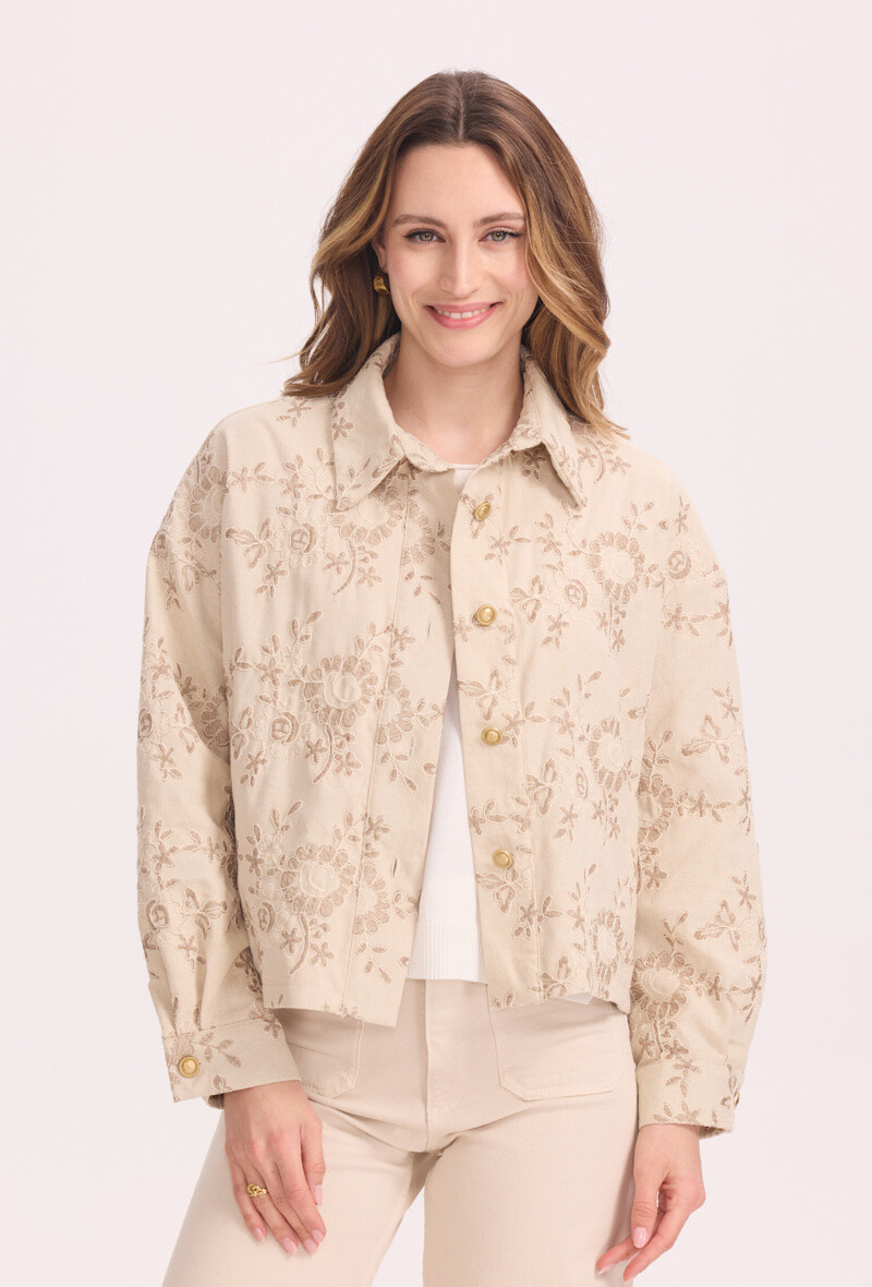 Wholesaler KY CREATION - Jacket with cotton embroidered patterns