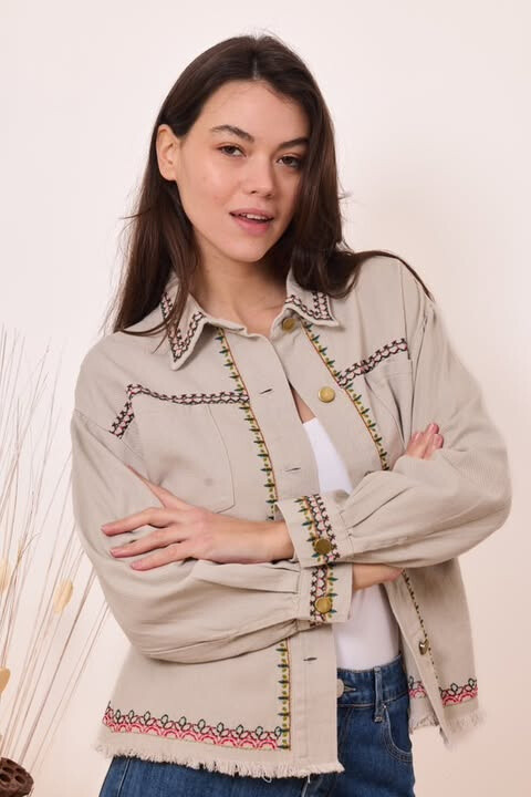 Wholesaler KY CREATION - Cotton jacket, short with collar