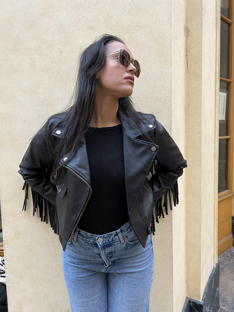 Grossiste Kzell Paris - Blouson en PU à franges