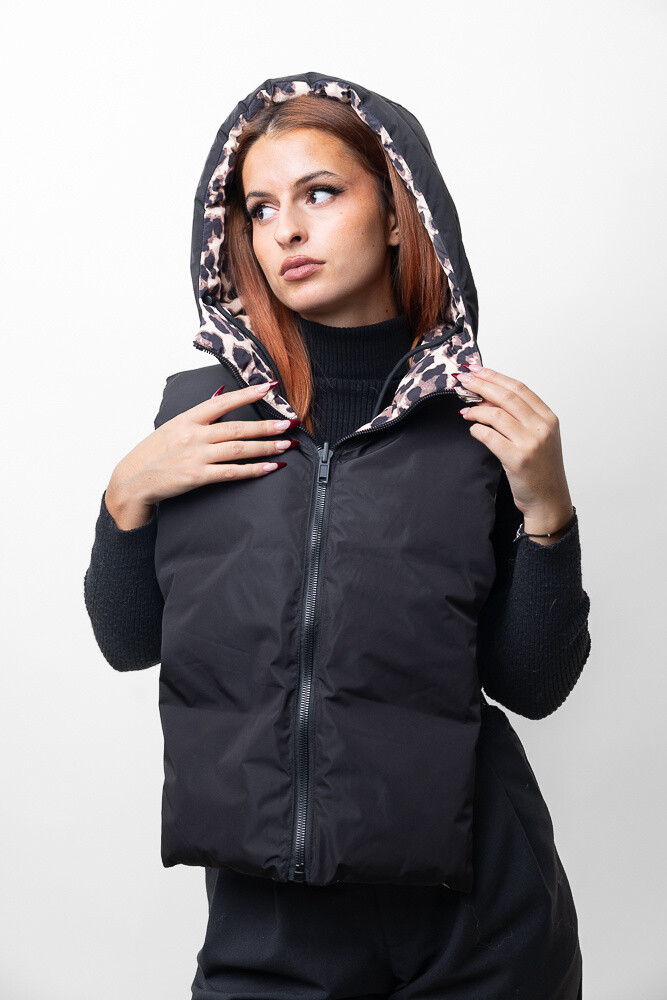 Mayorista Kzell Paris - Capucha reversible de leopardo