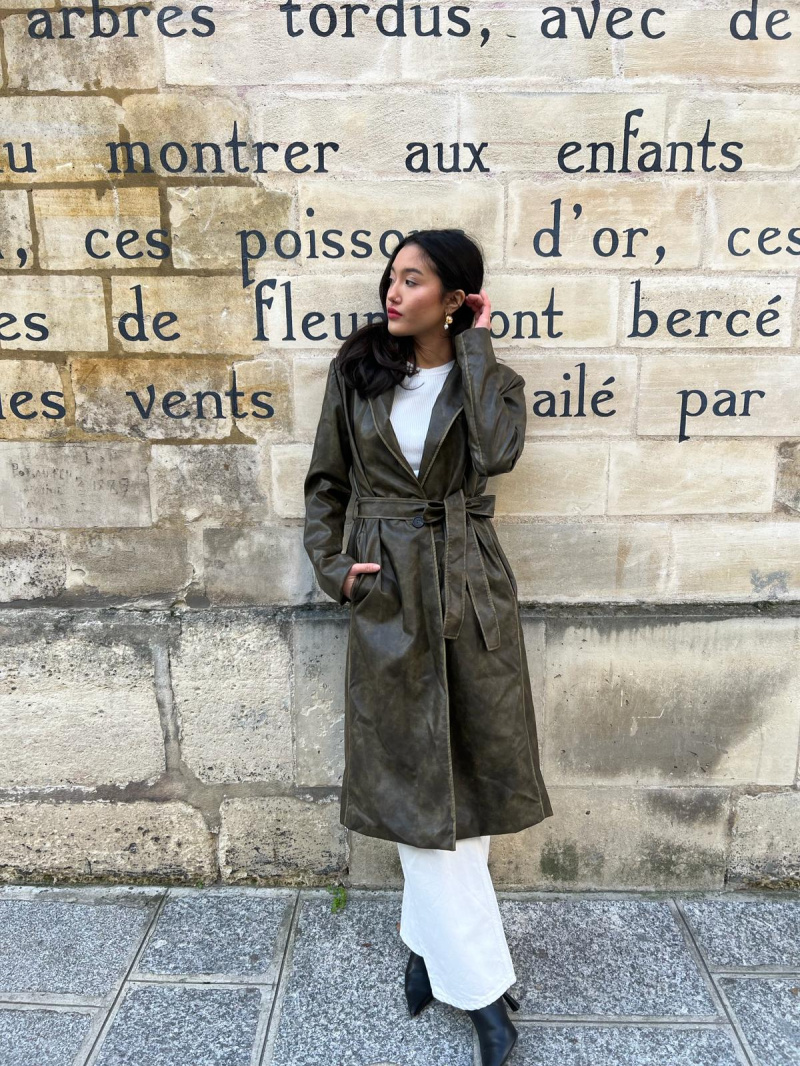 Wholesaler Kzell Paris - Long faux leather trench coat