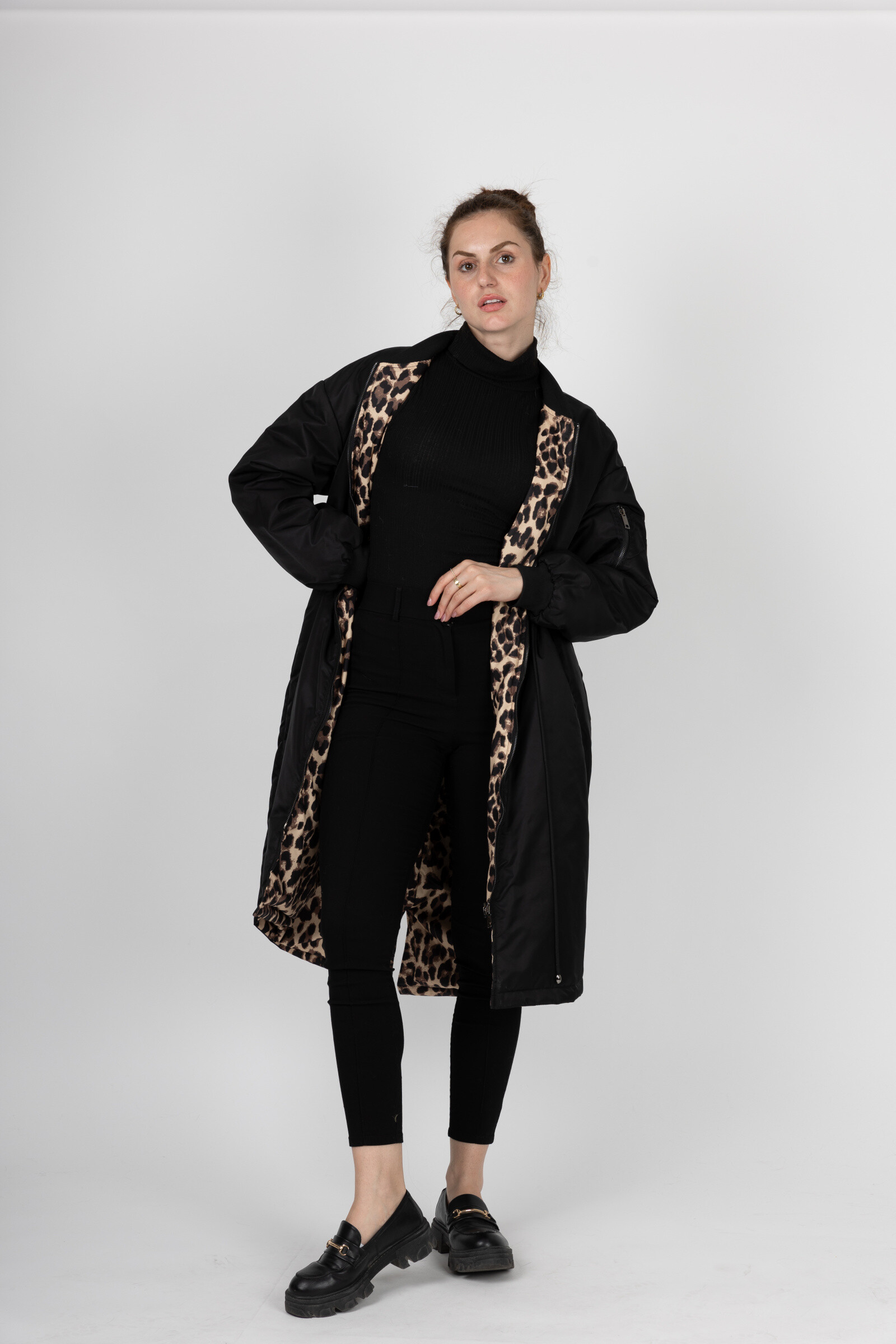 Mayorista Kzell Paris - Bomber larga reversible de leopardo