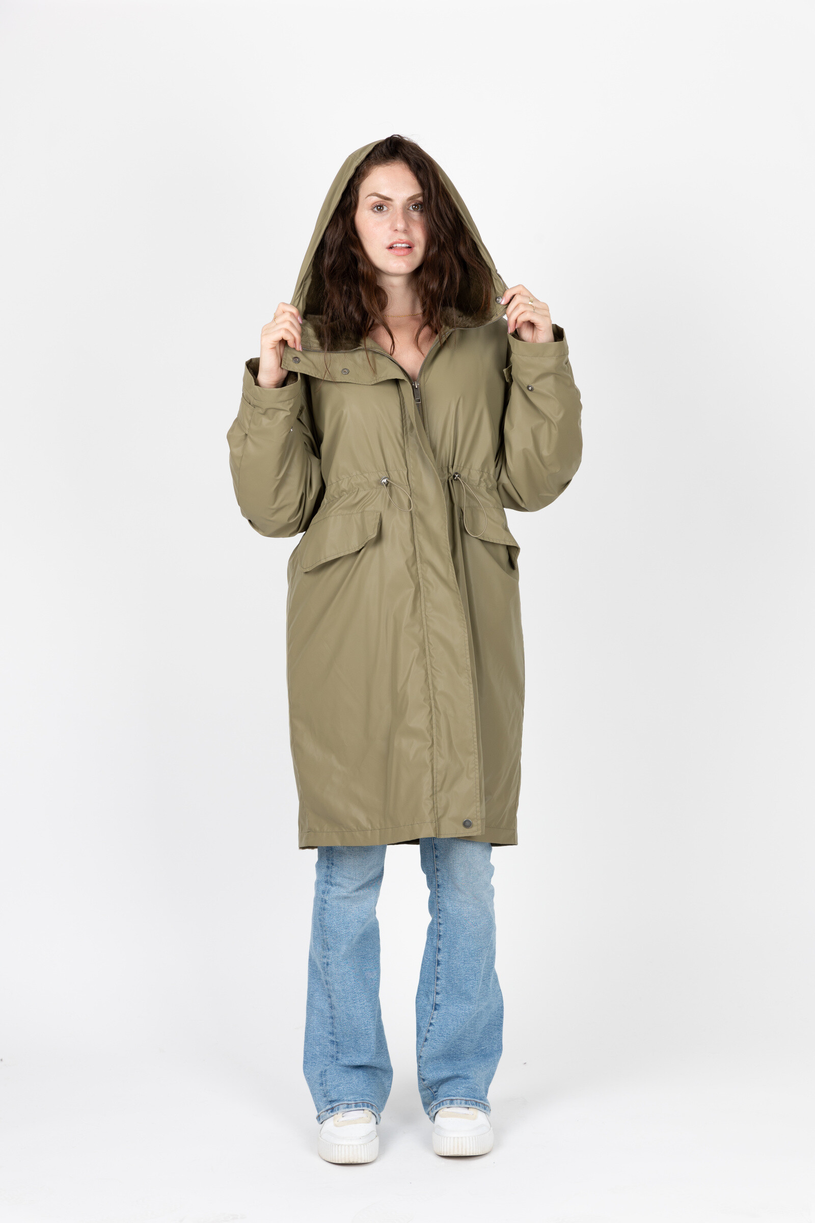 Großhändler Kzell Paris - WASSERDICHTER PARKA MIT KAPUZE UND KUNSTFELLFUTTER (8744)