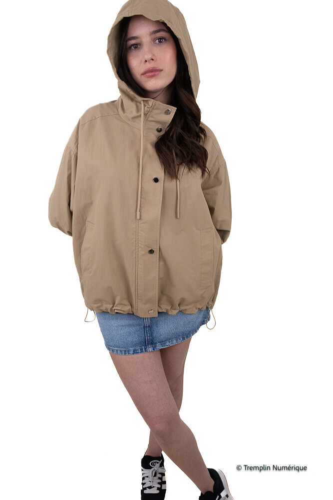 Grossiste Kzell Paris - BLOUSON À CAPUCHE EN COTON MÉLANGÉ