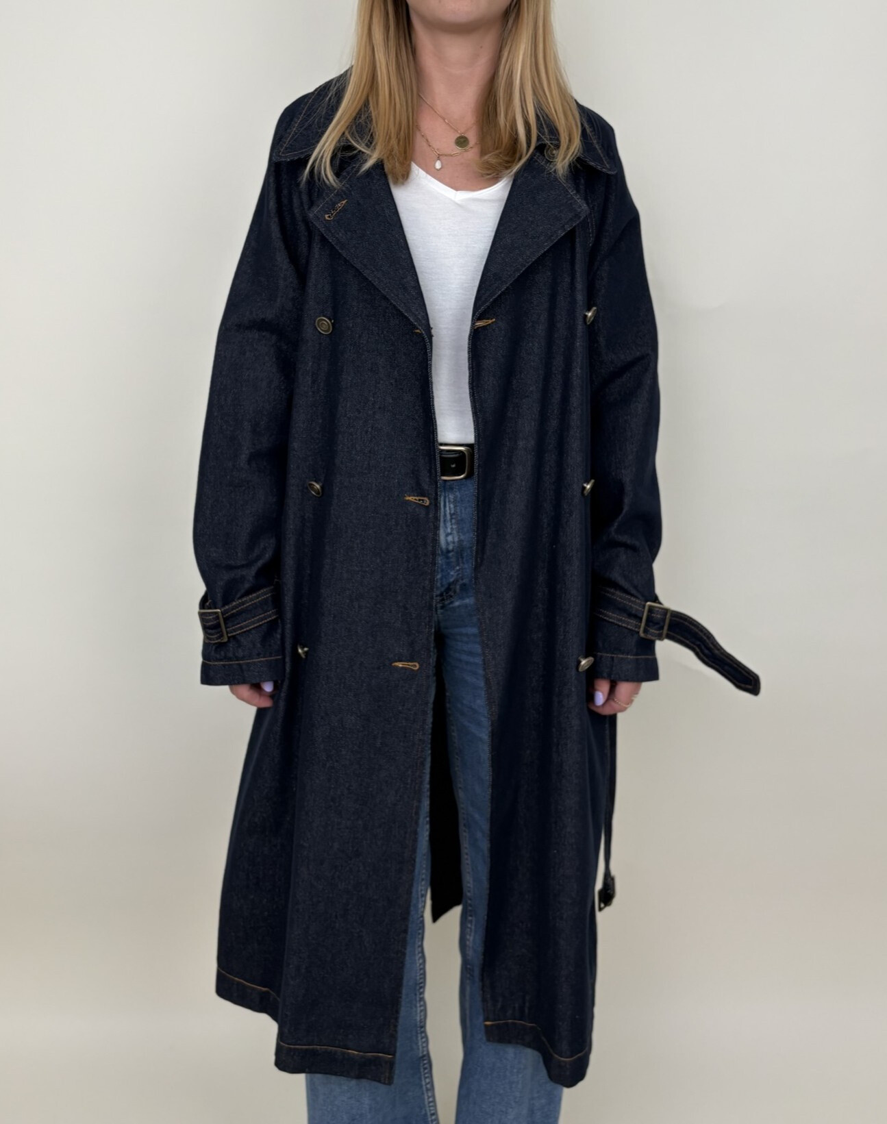 Großhändler Kzell Paris - DENIM-TRENCH MIT GÜRTEL