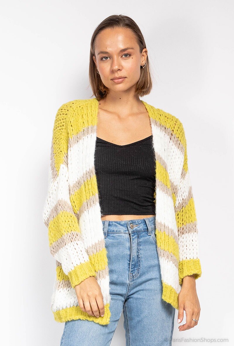 Grossiste L'Emotion - Cardigan à rayures