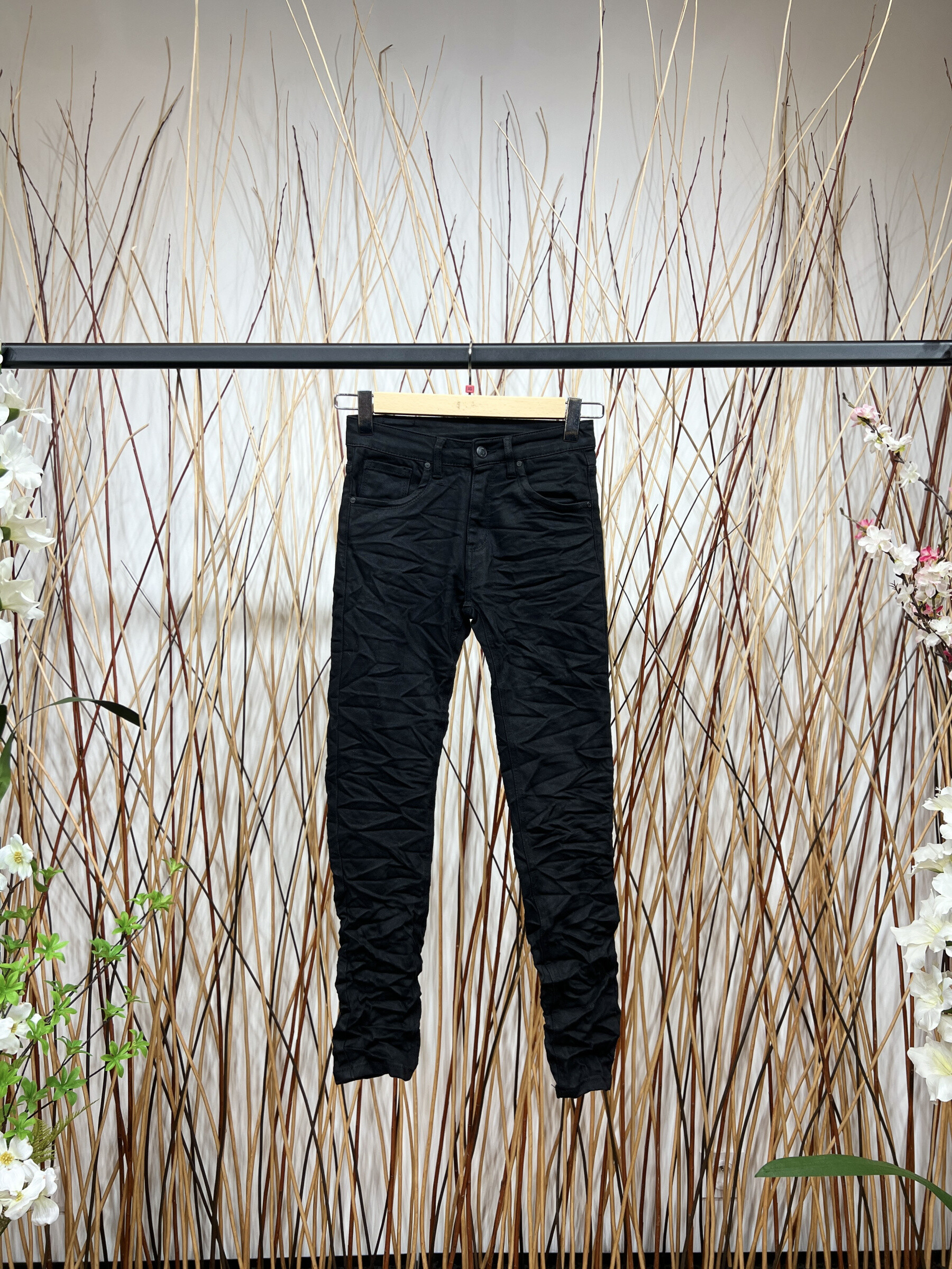 Grossiste L'Emotion - Pantalon Jean Noir Slim Coton Taillé XS-S-M-L