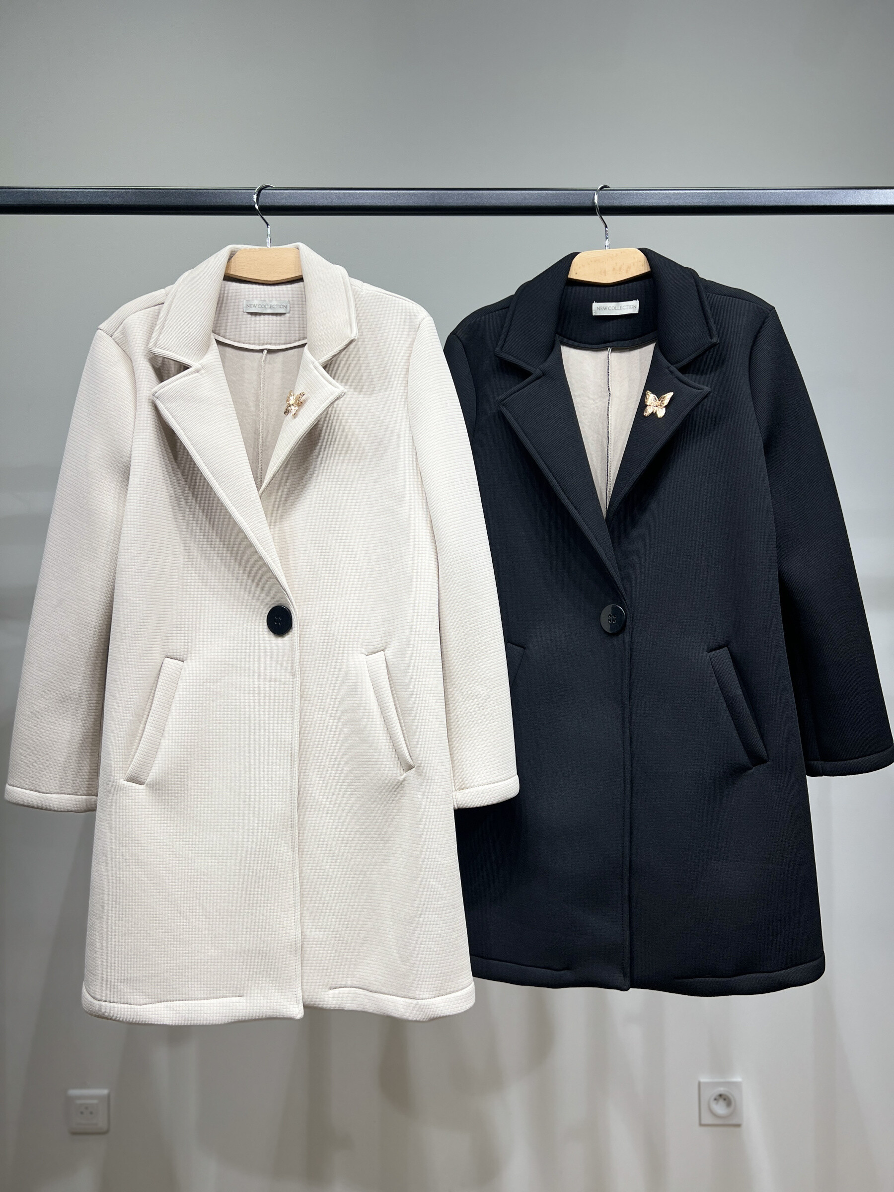 Wholesaler L'Emotion - Textured fabric tailor coat brocker neoprene butterfly size 36-42