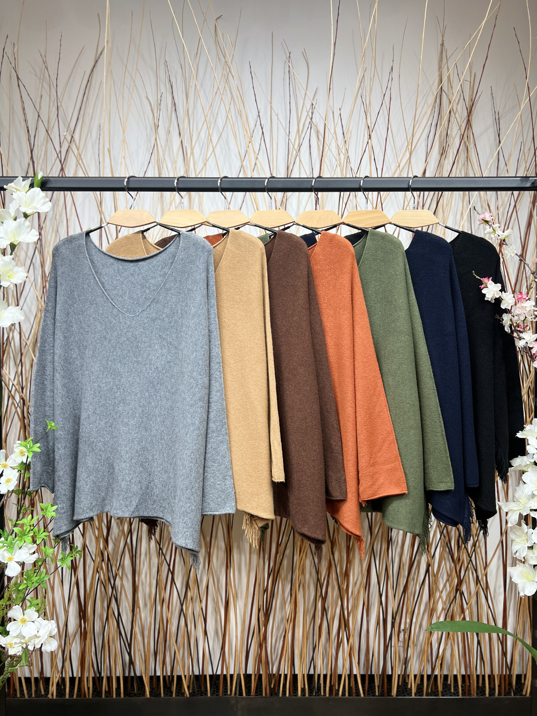 Wholesaler L'Emotion - Wide Viscose Nylon Fringed Scoop Neck Sweater