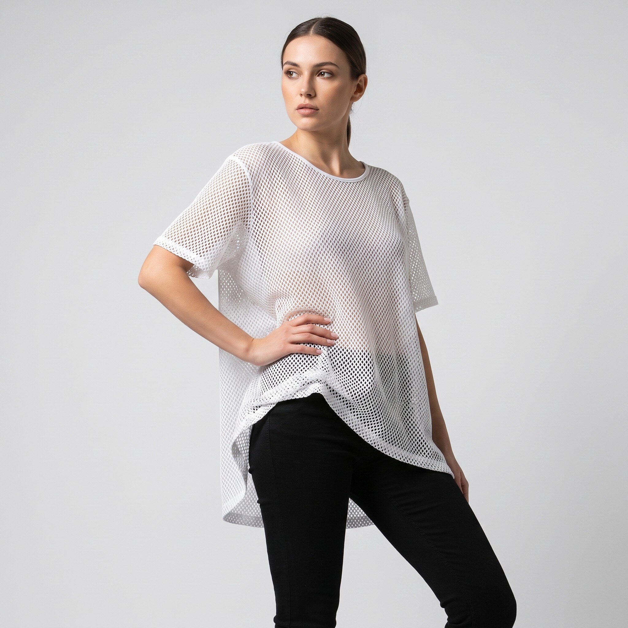 Wholesaler L'Emotion - Short Sleeve Mesh Double Collar T-Shirt 100% Cotton