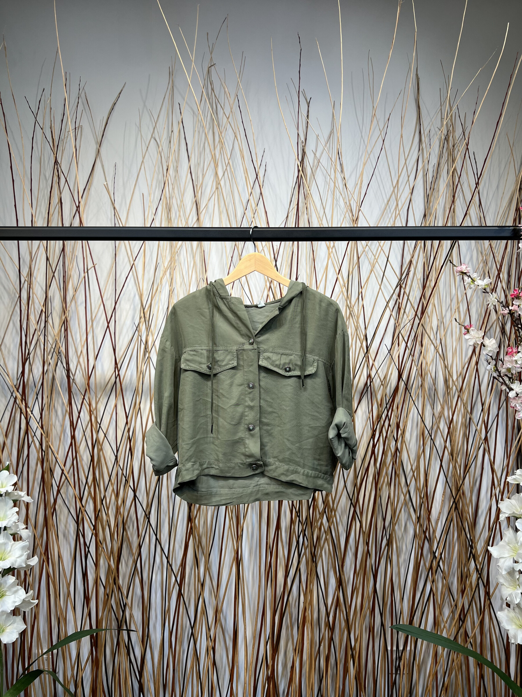 Wholesaler L'Emotion - Lightweight Cropped Buttoned Hooded Saharan Jacket