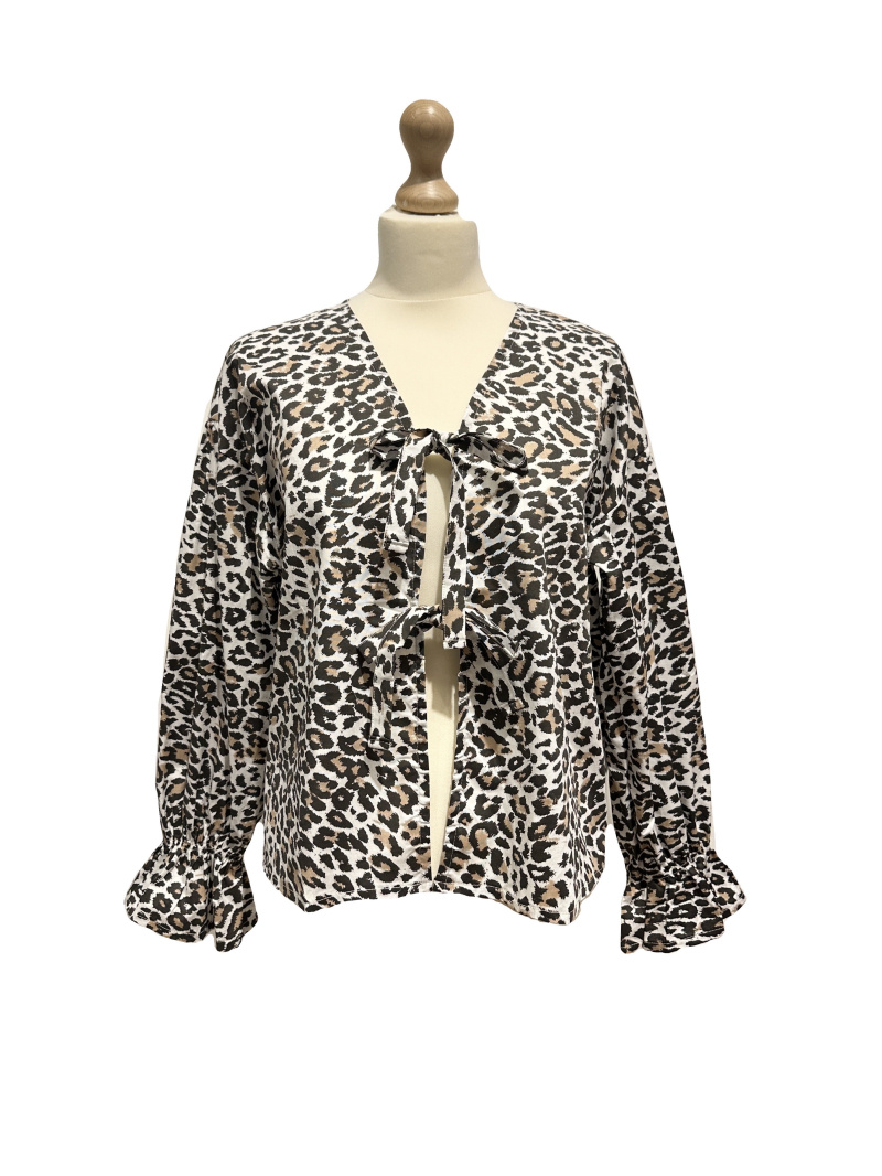 Mayorista L'ESSENTIEL - Blusa con doble lazo y estampado de leopardo