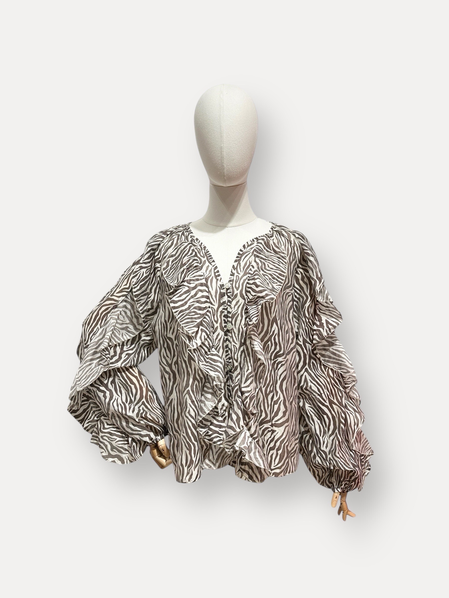 Grossiste L'ESSENTIEL - Blouse BLOOM À Manches Longues À Volant Avec Imprimé Zèbre