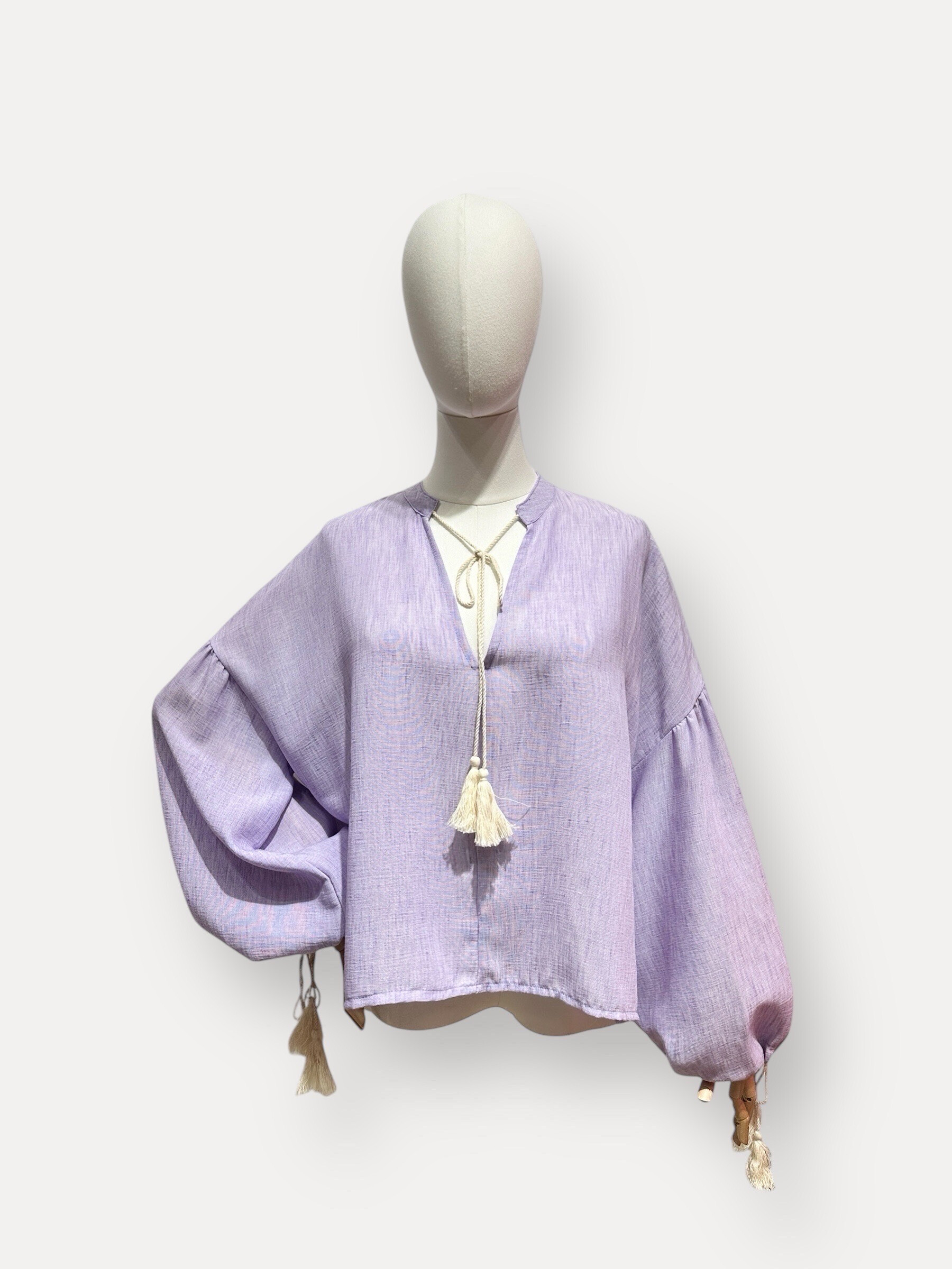 Wholesaler L'ESSENTIEL - Long sleeve blouse with Pompon links