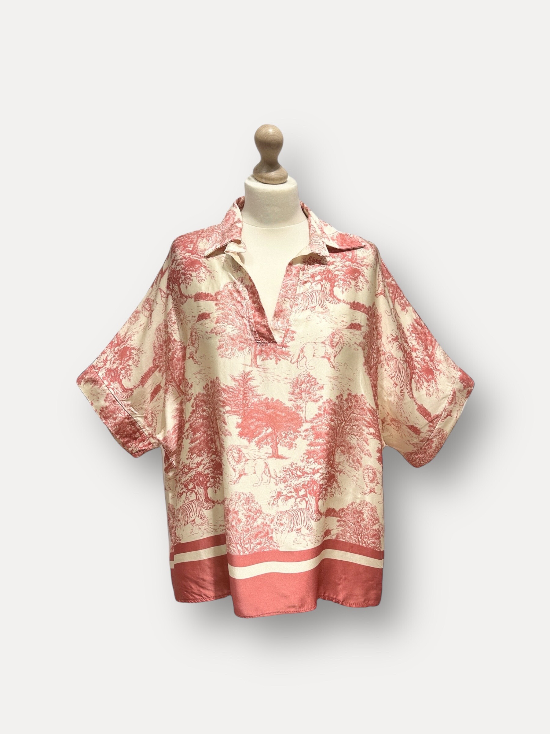 Grossista L'ESSENTIEL - CHRISTINA Camicia con colletto alla coreana con stampa Toile De Jouy