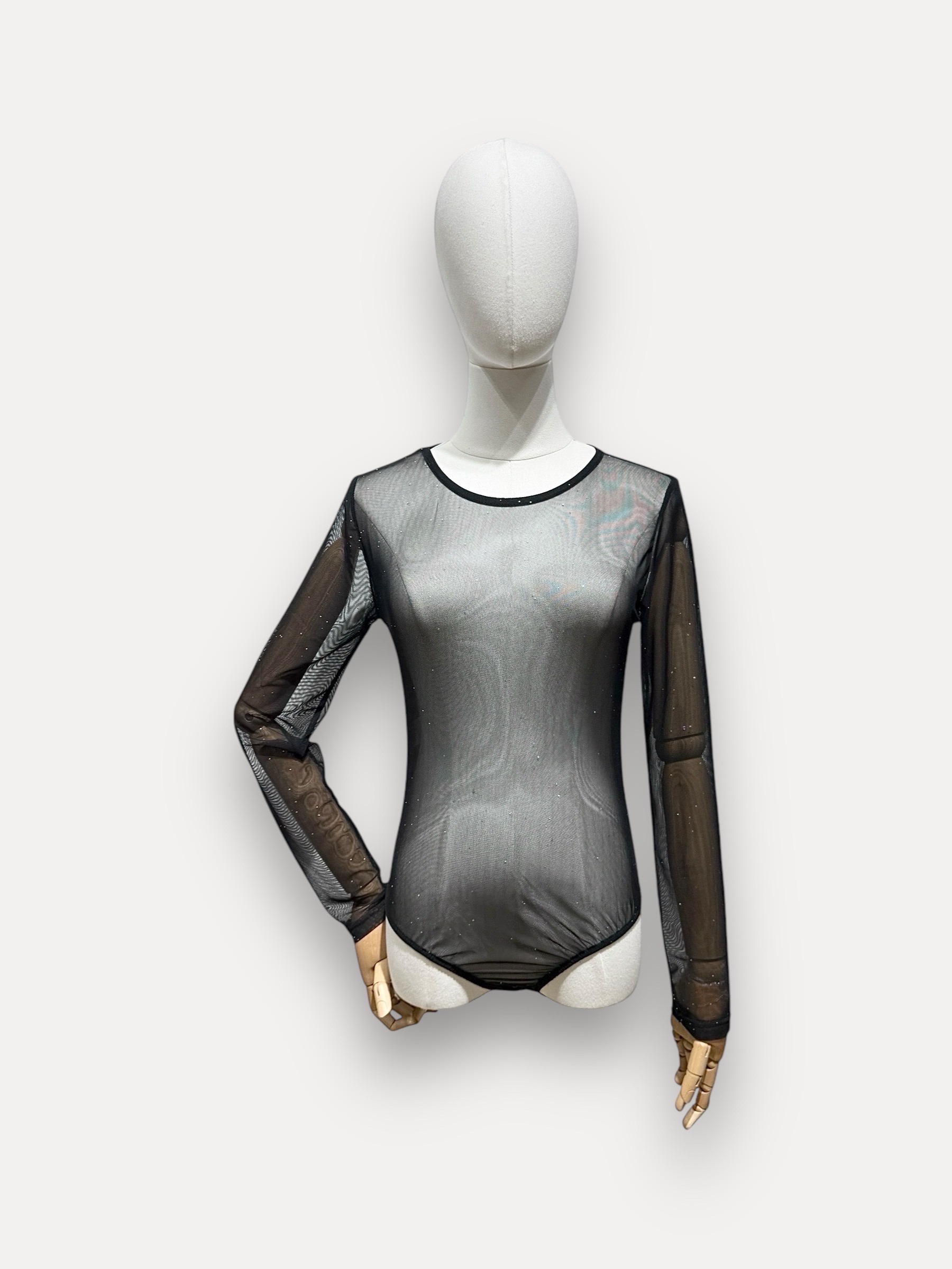Wholesaler L'ESSENTIEL - Transparent KYLIE Bodysuit With Sequins With Long Sleeves