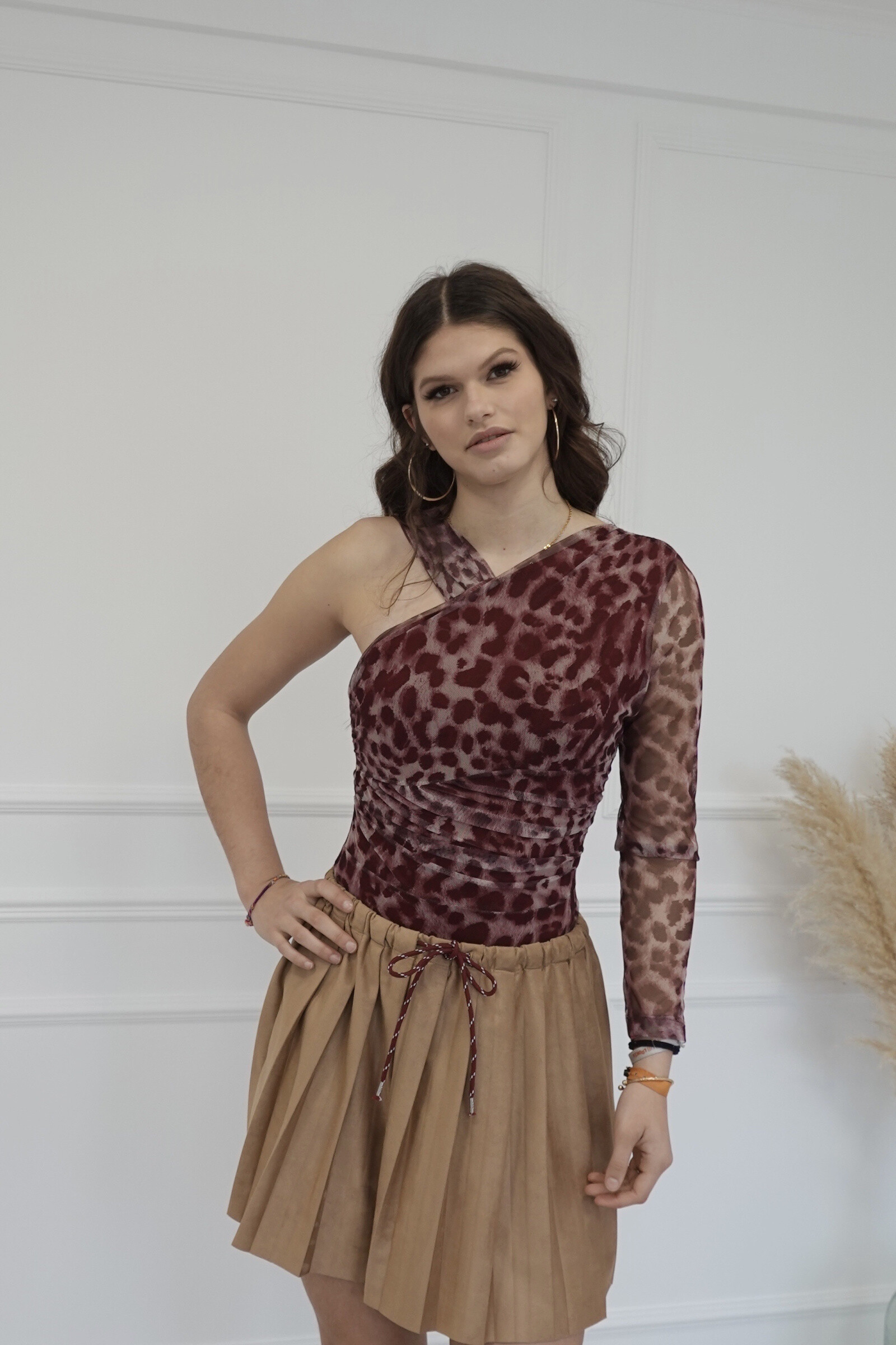 Grossiste L'ESSENTIEL - Body DIXIE Asymétrique En Mesh À Motif Léopard