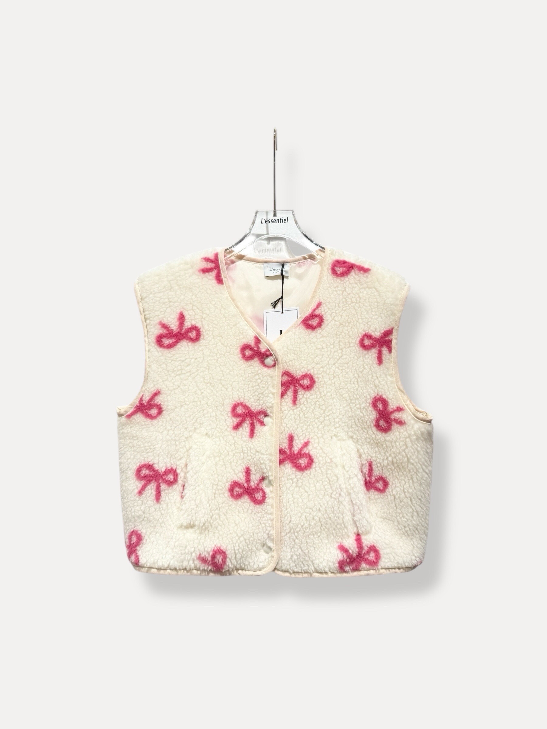Grossiste L'ESSENTIEL - Petit Gilet En Teddy Sans Manches À Motif Noeud