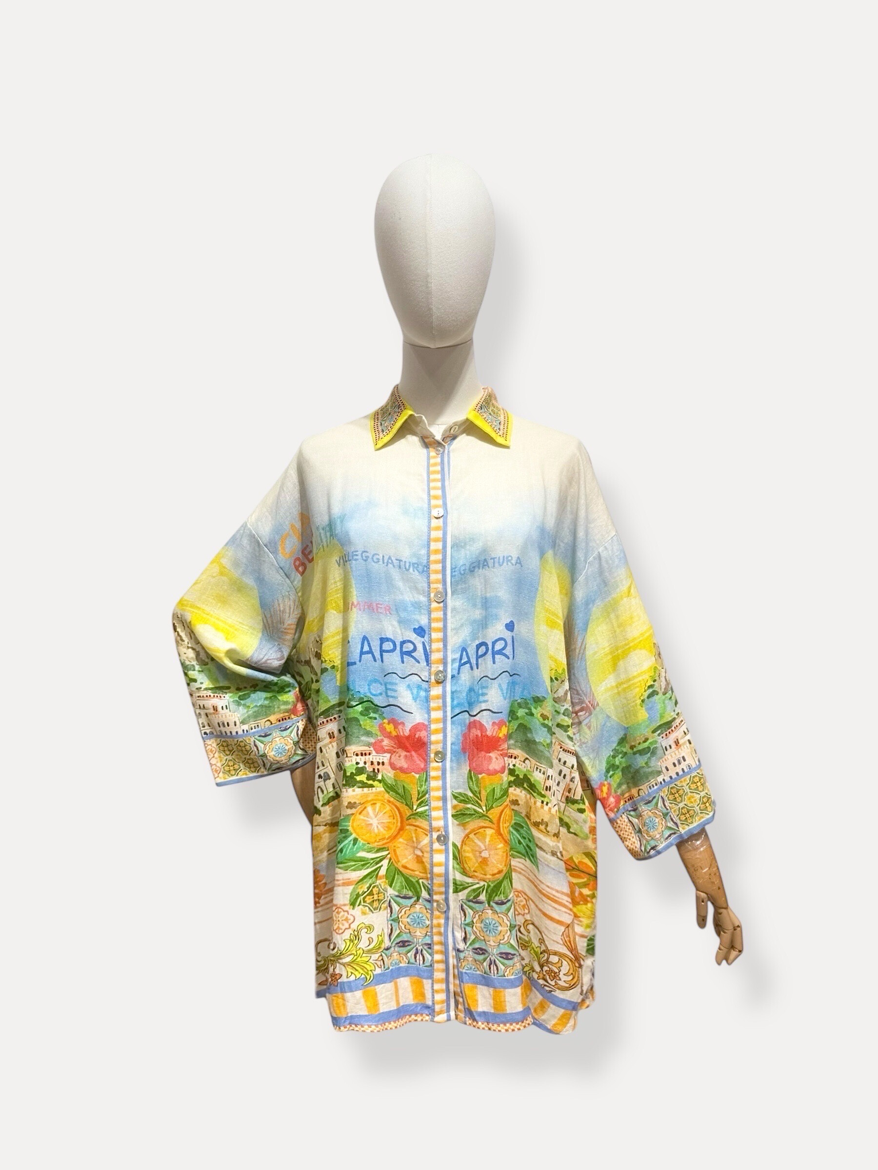 Mayorista L'ESSENTIEL - Camisa de manga larga de Léane con patrón de lino italiano en lino