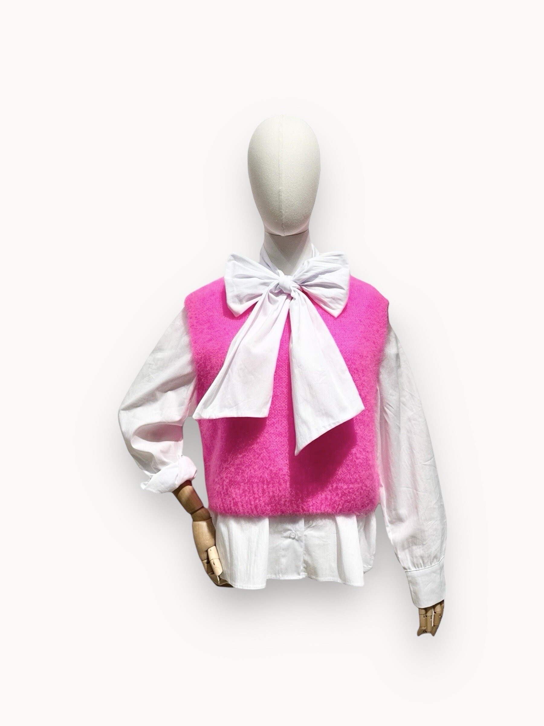 Grossiste L'ESSENTIEL - Chemise Uni À Manches Longues Avec Col Montant Noeud