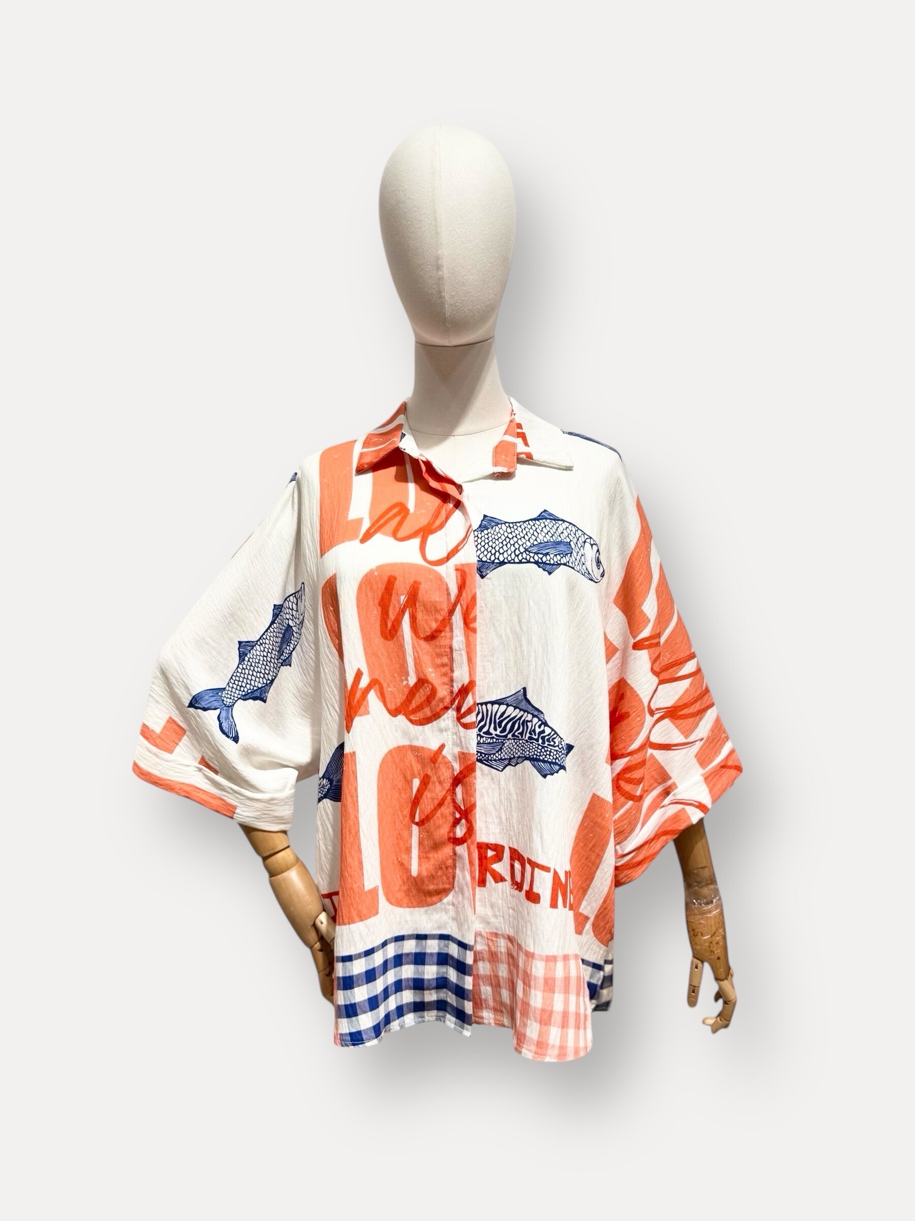 Mayorista L'ESSENTIEL - Camisa KATRINA con mangas anchas 3/4 y estampado de animales marinos