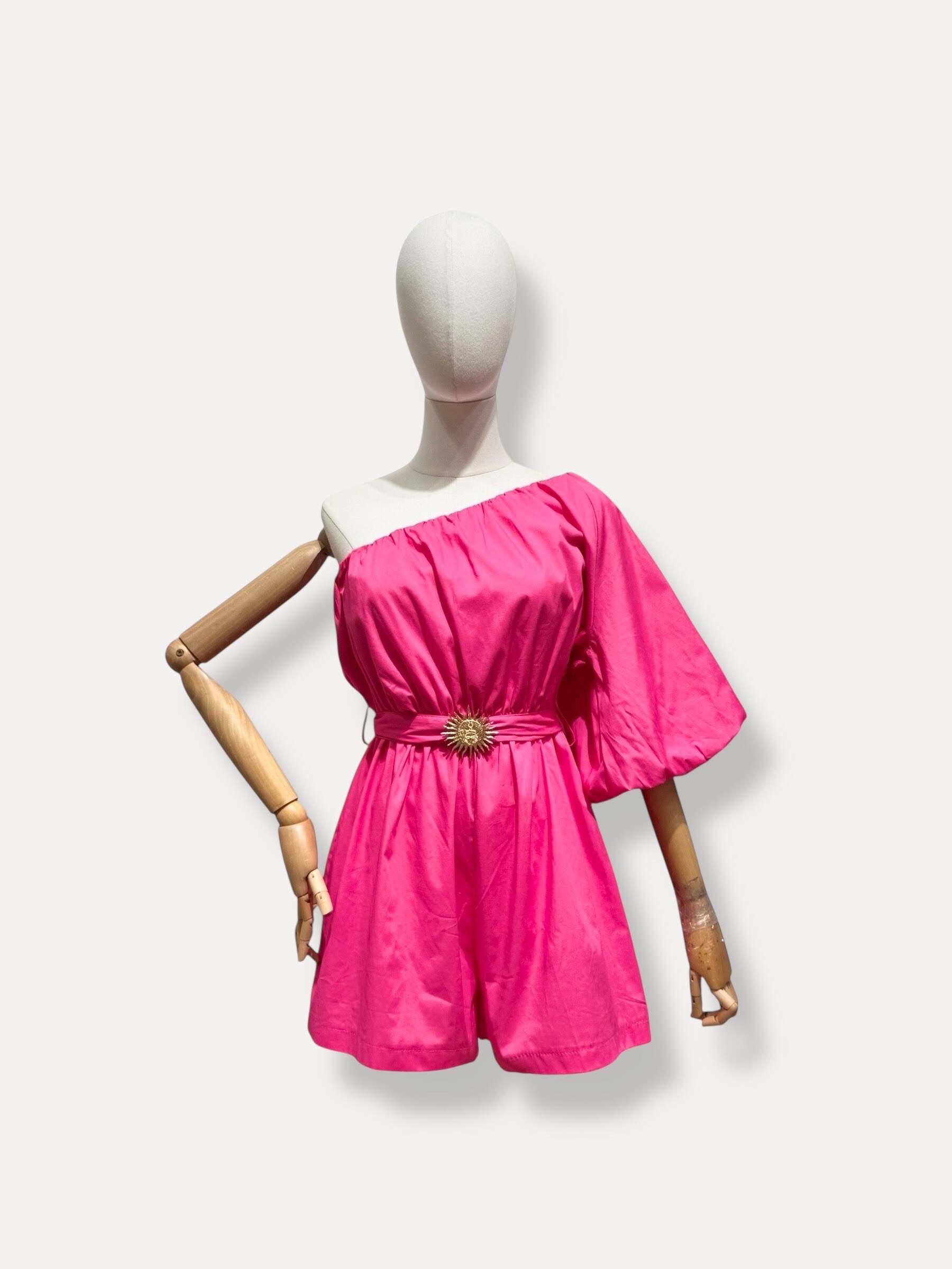 Wholesaler L'ESSENTIEL - TAMIA Asymmetrical Short Jumpsuit One Sleeve With Matching Sun Belt